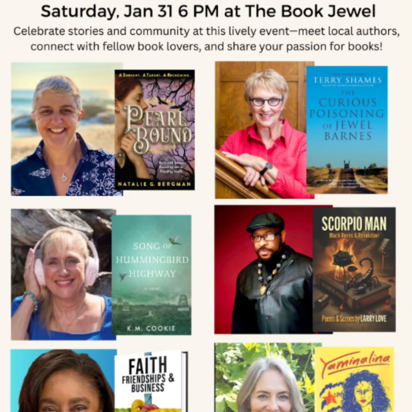 My first author event🪅
Join me @thebookjewel on Saturday, January 31st at 6pm for a Local Author Mixer.
Let's celebrate together the power of community, words and people.
I'll be there with my pink sparkle Chuck Taylor companions. Meeting fellow authors, connecting with readers, and talking about Song of Hummingbird Highway--just 14 days before launch.
If you love books and conversation, join us.
See you there✨️🎵
The Book Jewel. Saturday, January 31. 6pm.
Are you creating?
#inglewood #supportlocal #SongOfHummingbirdHighway #magicalrealism #literaryfiction