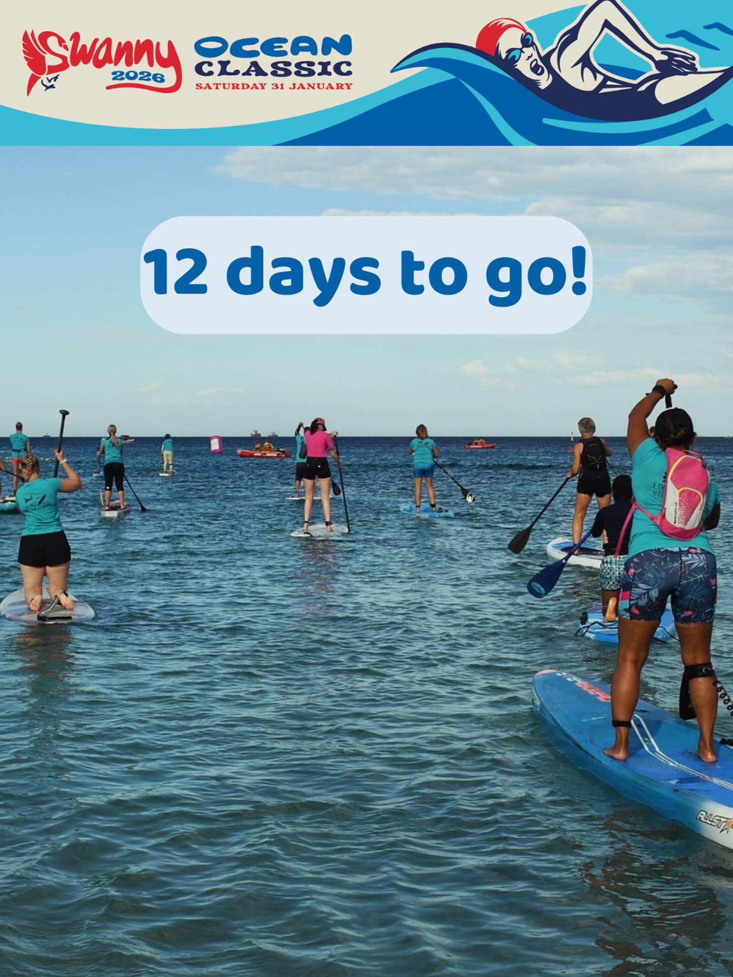 Not a swimmer? No problem. We’d still love you to be part of the Ocean Classic fun on SUP 🌊
Bring your own SUP and enjoy a paddle across crystal-clear waters, spot some fish along the way, and help raise funds for our Swanbourne Beach volunteer surf lifesavers.
Expect a great morning of fitness, community, coffee and laughs, all for a great cause (keeping your volunteer surf lifesavers patrolling the beach all summer and keeping you safe 😉)
Swim, run, Mal or SUP - the Ocean Classic truly has something for everyone.
Link in bio to register! Or head to swannyoceanclassic.com