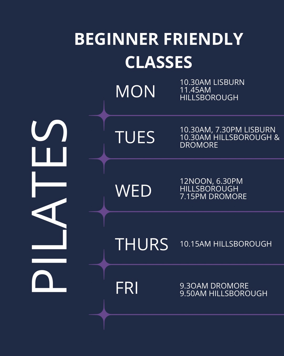 ✨ Thinking about getting started… but not sure where to begin? ✨
We get it. Starting from the beginning can feel daunting.
That’s exactly why we do what we do.
Exercise shouldn’t be off-putting.
It doesn’t need to involve a gym.
And it definitely shouldn’t be something you dread or fear.
We’ve put together a selection of our beginner-friendly classes, so you can see your options at a glance and choose what feels right for you 💜
💫 Intro offers:
• 3 Pilates or Strength classes for £30
• 3 Reformer Pilates classes for £49
If you’d like support getting signed up, send us a DM — we’re happy to help.
Or click the link in our bio to view our intro offers and get started today ✨
You don’t need to be fit to begin — you just need to begin.
