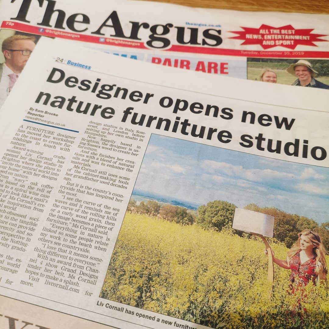 Check me out in the Brighton paper! 😋 #inthenews #brightonmakers @brightonargus
.
.
.
.
.
.
#furnituredesign #furnituredesignstyle #homedecor #inspiredbynature #biophilicdesign #homeinterior #interiordecor #woodfurniture #woodworking #selfemployedlife #smallbusiness #smallbusinessowner #girlboss #ladyboss #pr #brightonlife #brightonandhove #brighton #brightonbeach #sussexlife #sussexcountryside #sussexbusiness #designermaker #doityourself #published #marketing #printmarketing #localartists