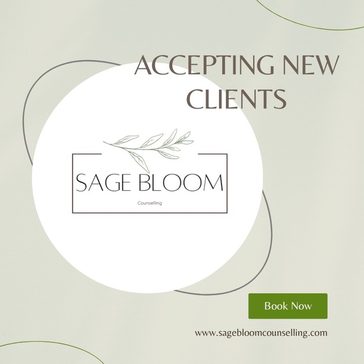 Accepting new clients for individual, couples, and family virtual counselling. www.sagebloomcounselling.com