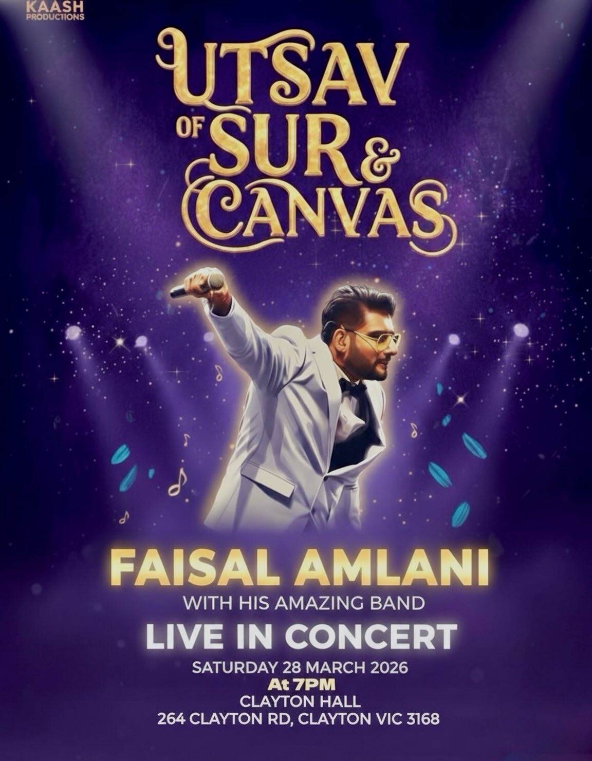 Book tickets now 🎟️
https://www.trybooking.com/events/landing/1509678
Utsav of Sur & Canvas ✨
Live in concert with my band
28 March 2026 | Clayton Hall
Melbourne, see you there!
#LiveMusic #MelbourneEvents #Concert2026 #FaisalAmlaniLive #UtsavOfSurAndCanvas MelbourneMusic