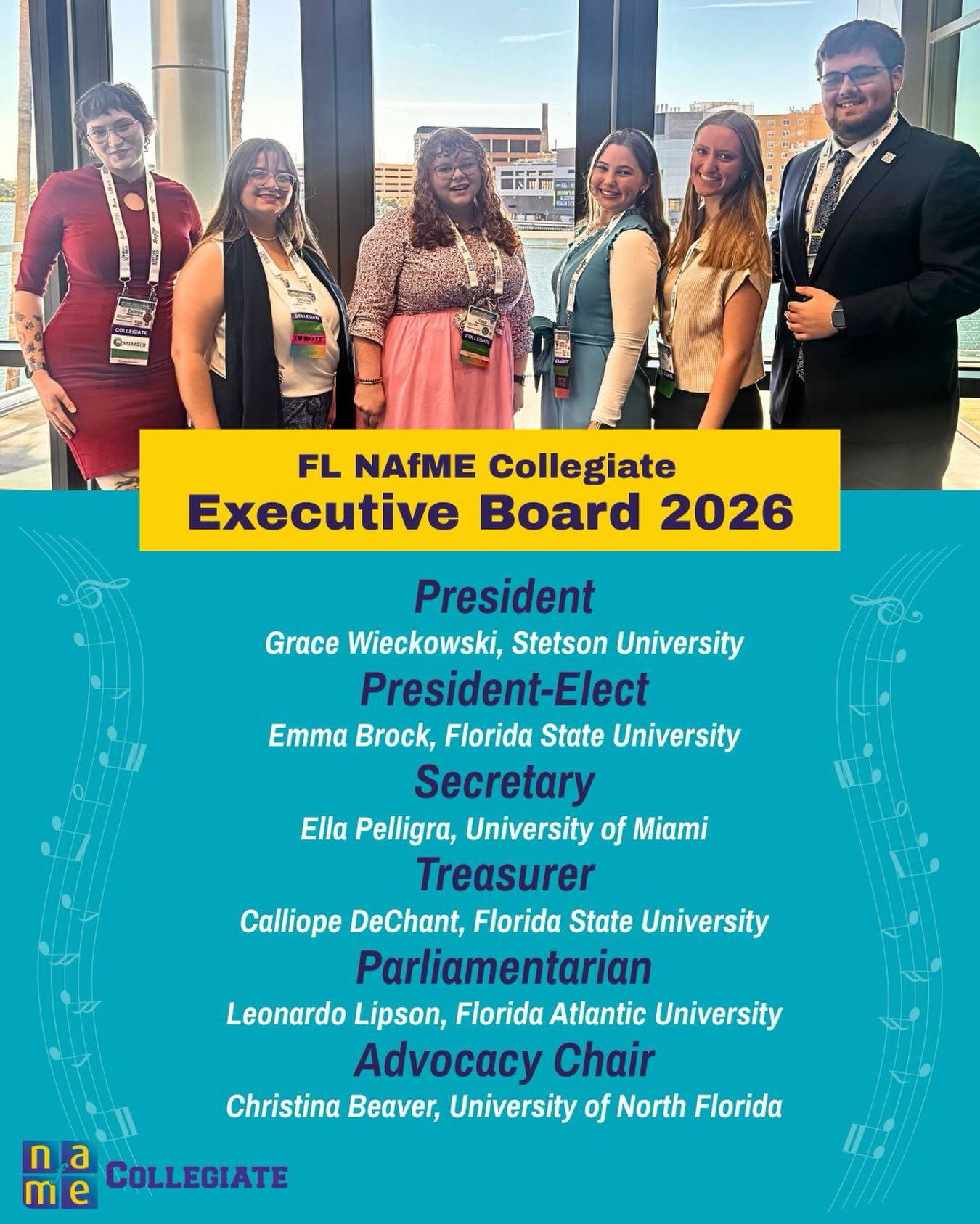 Introducing your 2026 Florida NAfME Collegiate Executive Board!