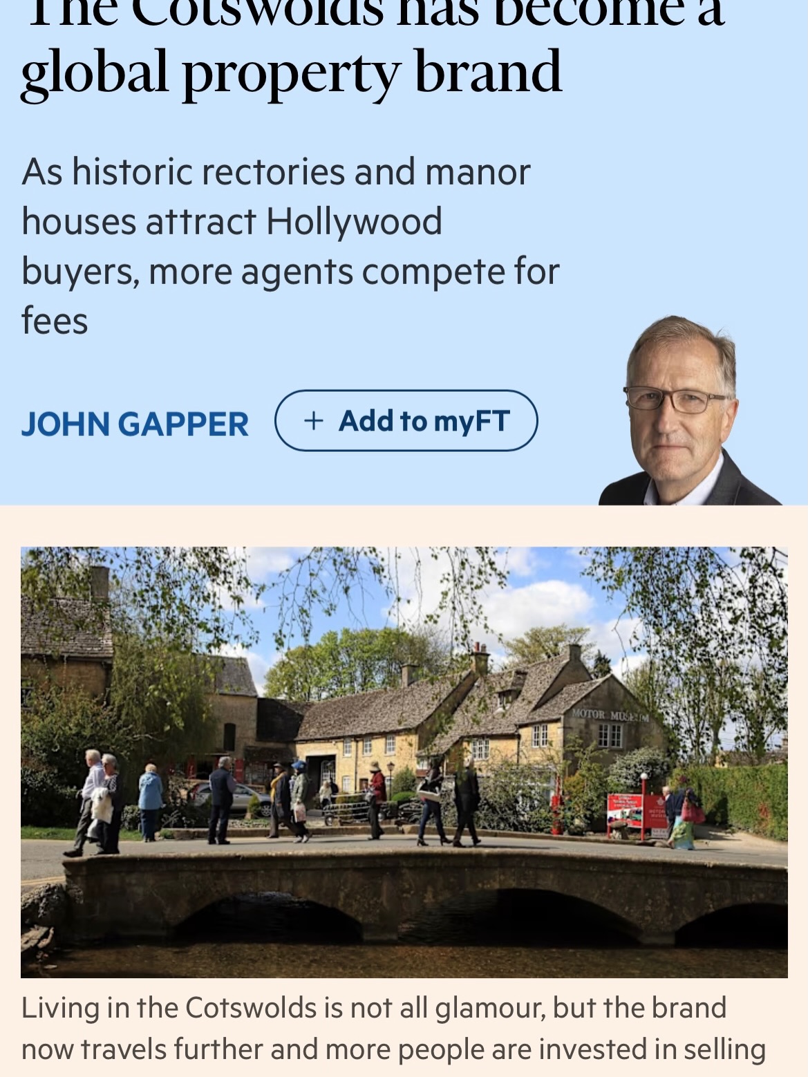 Spent a lovely day driving around our wonderful Wolds with the lovely @johngapper from The Financial Times last week and he’s written a great article about the global appeal of the Cotswolds.
For the full article visit FT.com for details on The Steps click the links in our bio and for anything else call 07961 257 559
#ft #thecotswolds #steps #uksothebysrealty #property