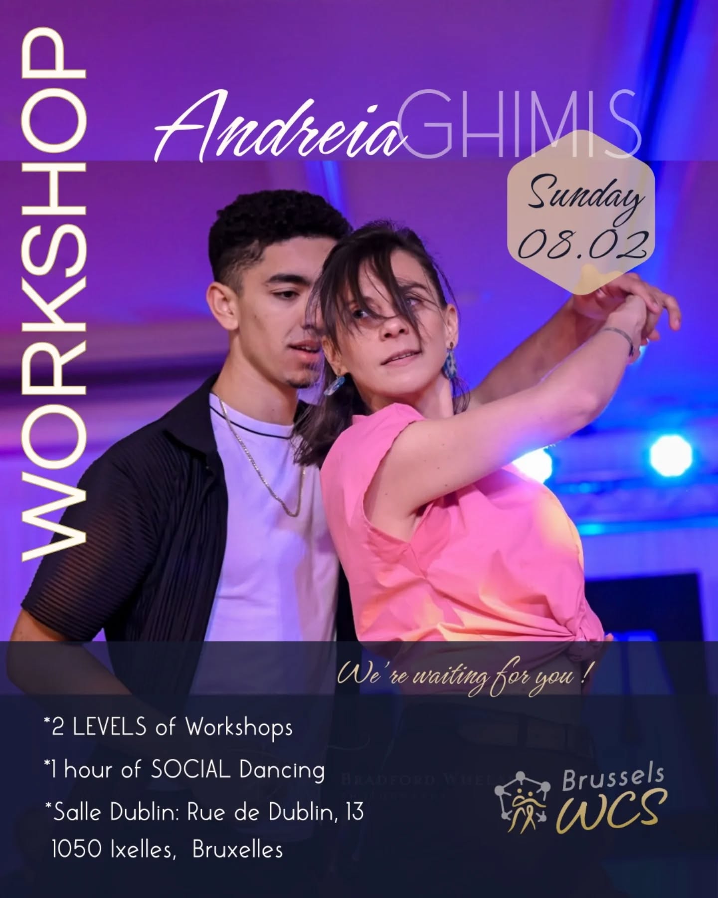 In February, join us for a cozy workshop with our dear teacher @andreiawcs !
With a beginner level for dancers who started in September and an open level for more experienced dancers, it's a great opportunity to learn in a lovely atmosphere. See you there !
Registration is open !
https://forms.gle/oYAgHxpDJAmWbEtE6
#bwcs #brusselswestcoastswing #wcsworkshop