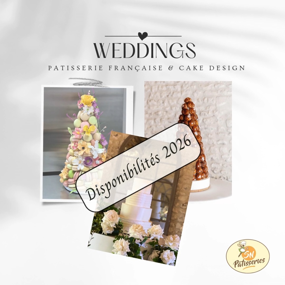 Limited availability for 2026 / Dates restantes pour 2026 ✨
May & June / Mai & Juin – almost full / quasi complets
July / Juillet – 2 dates available / 2 dates dispo
August / Août – 2 dates available / 2 dates dispo
September / Septembre – almost full / quasi complet
- Secure your date / Réservez vite
- 2027 is already open / 2027 déjà lancé
#weddingcake #weddingplanner #Mariage2026 #Mariage2027 #BrideToBe #WeddingSeason #ArtisanCake #CakeDesign #ElegantCake #GâteauDeMariage #LuxuryCake #FrenchPatisserie #Jonzac #SudOuestFrance #WeddingFrance #WeddingInspiration #WeddingGoals #DreamWedding