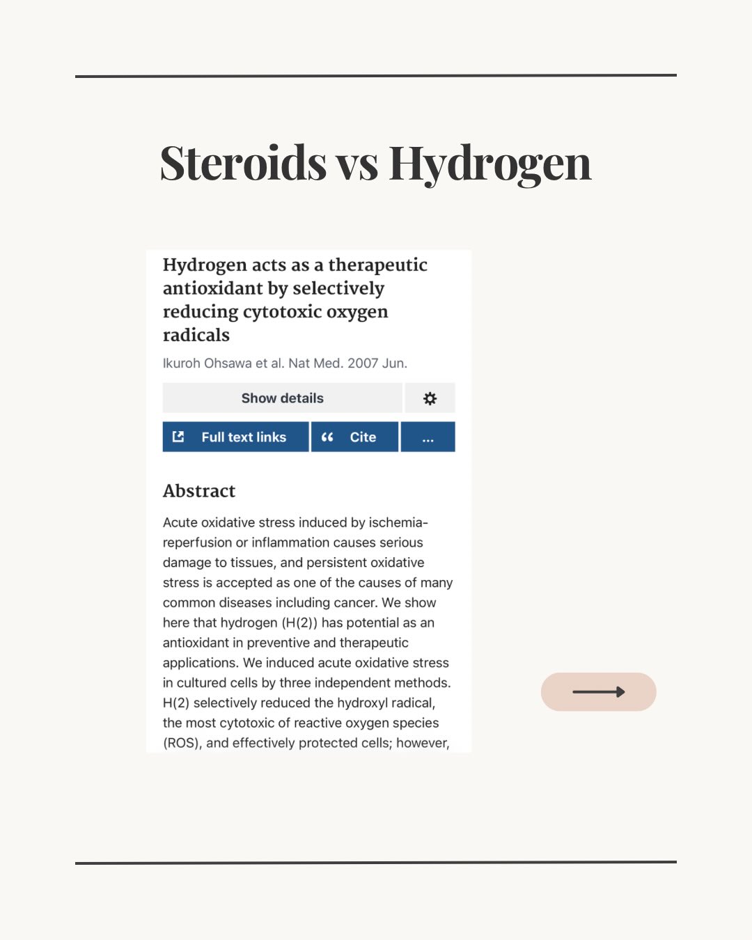 Steroids are powerful and often necessary —
but they come with well-documented side effects, especially when used long-term.
Hydrogen inhalation works differently.
It does not suppress the immune system.
Instead, it selectively reduces oxidative stress, which plays a key role in inflammation.
This mechanism was first demonstrated in
📖 Nature Medicine (Ohsawa et al., 2007).
#steroid
#HydrogenTherapy
#steroidfree
#OxidativeStress
#IntegrativeMedicine