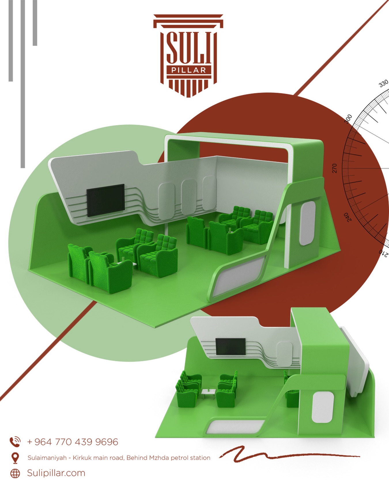 Suli Pillar | Where Vision Becomes Structure
The region’s largest design-and-build facility for bespoke wooden interiors and high-impact event & exhibition solutions.
From custom furniture to complete corporate event spaces, we deliver precision, durability, and standout design—powered by advanced machinery and an international expert team.
🔹 Exhibition Booths & Event Design
🔹 Stage & Hall Decorations
🔹 Bespoke Furniture & Corporate Interiors
📍 Sulaimaniyah – Kirkuk Main Road, Behind Mzhda Petrol Station
📞 +964 770 439 9696
🌐 http://Sulipillar.com
Built with Precision. Designed to Impress.