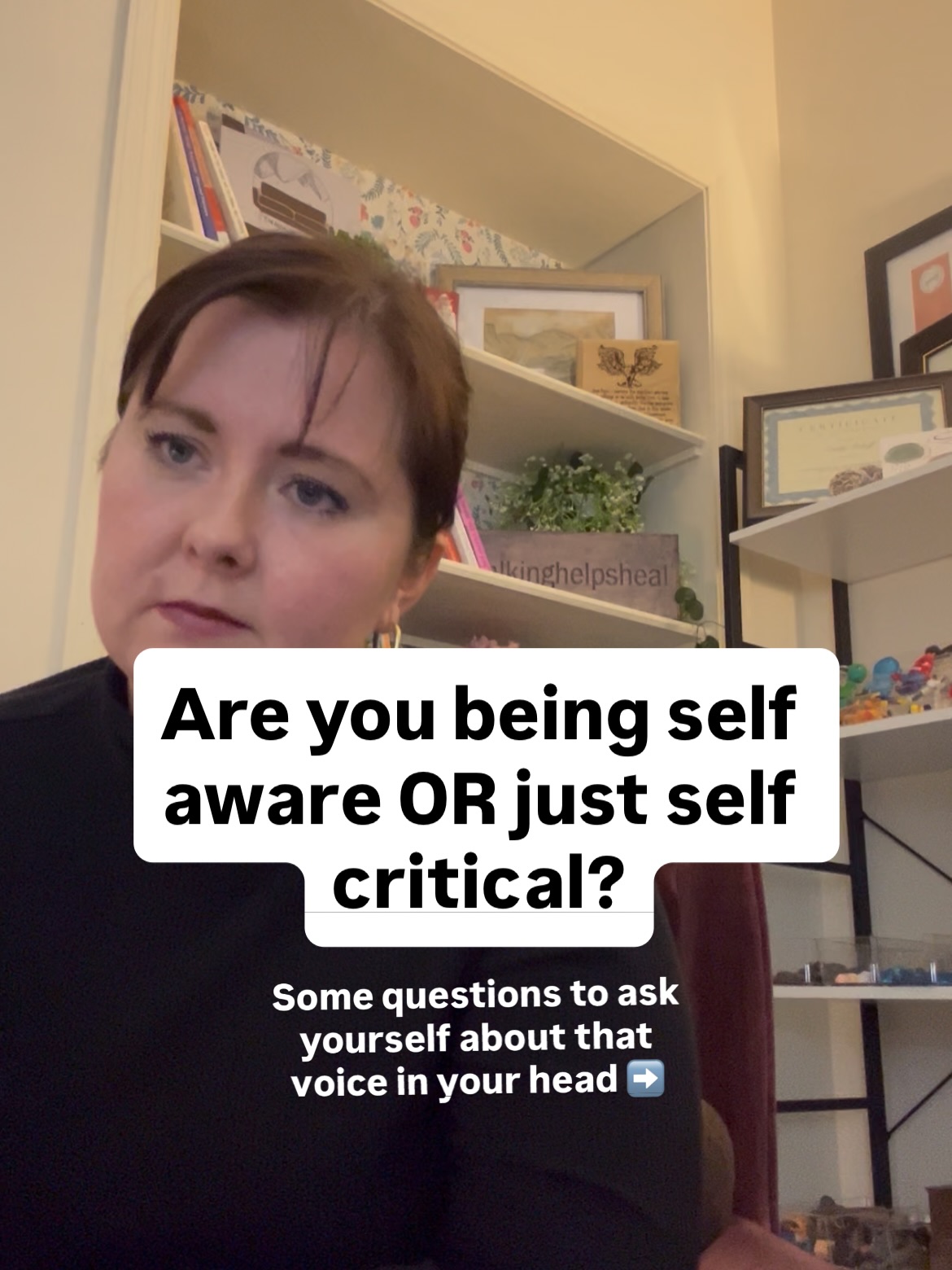 We often think being hard on ourselves is the same as being self-aware.
But real awareness usually brings more clarity and choice, not shame or feeling stuck.
Here are some questions I’ve been reflecting on, and that I sometimes ask clients who struggle with self criticism, and sometimes paint it under the guise of self-awareness. #selfaware #selfcritical #selfcompassion @talkinghelpsheal