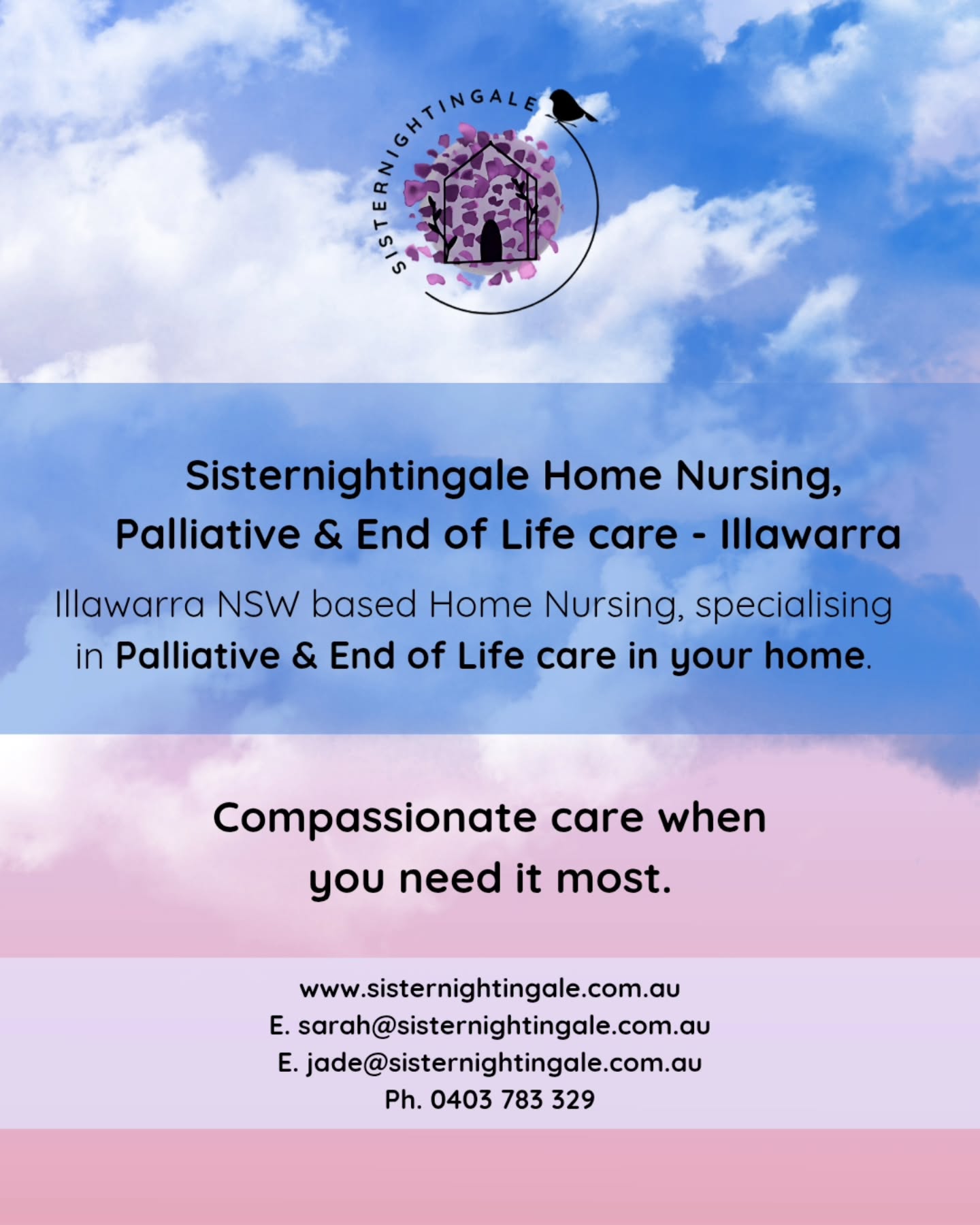After a couple of weeks off social media (but still working behind the scenes) over the Christmas & New Year break, we are back!
Along with caring for our beautiful clients, we have also moved house and welcomed a new addition into the family! More on that soon 👀🥭.
We have a new staff member starting with us this week which we are so excited about. Jess is such a beautiful person and an incredible nurse, and we are so lucky to have her join the Sisternightingale team. We will introduce Jess soon!
Wishing you all a great week ahead x
Sarah & Jade