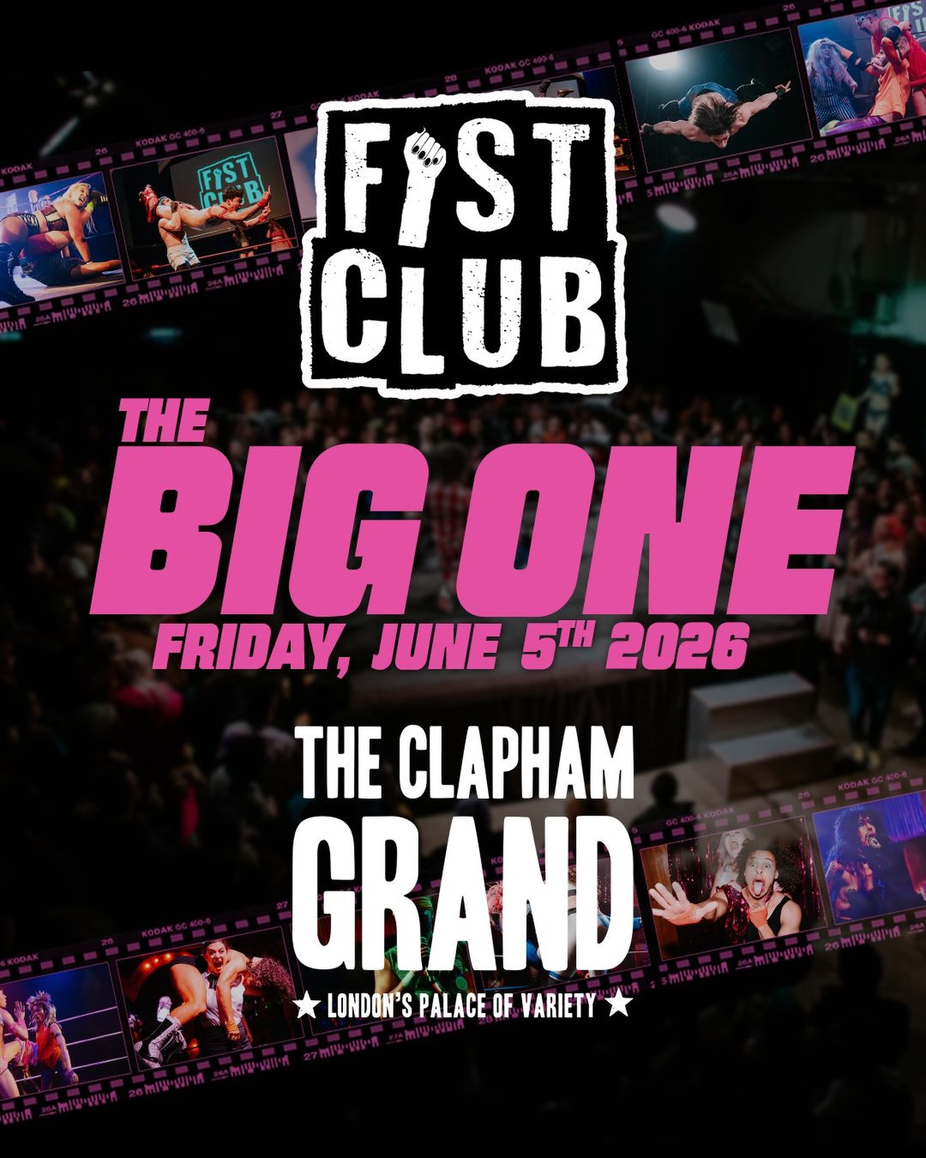 👊 OUR BIGGEST SHOW EVER NOW ON SALE 👊
Fist Club are honoured, shocked & proud to announce The Big One - our largest, queerest, campest wrestling cabaret show ever
Yes - we’ve always been size queens but this is another level. On the 5th of June we’re busting down the doors of the iconic @theclaphamgrand, and stuffing it to the rafters with our usual Fist Club brawling mayhem, as well as throwing in some extremely special guests in this dragged out wrestling spectacular.
✨ 5 match card featuring international wrestlers and special guests!
✨ Hardcore drag and cabaret acts from some of London’s finest
✨ An abundance of super gay, incredible, life-affirming action, wrapped in spandex
This is a huge show for Fist Club and will also be the largest ever queer women and trans* led wrestling event in UK history!
Never been to Fist Club before? Forget everything you think you know about wrestling shows. We are flaming, stupendous and action packed with a clear mission - to prove that wrestling isn’t just drag for straight people, it’s drag FOR EVERYONE.
Expect: smack talking kings, flying bodies, burlesque, Cher, backflips, sexy ring babes of many genders, rippling muscles, drama & danger in the silliest way possible.
Doors 6:00pm
Show 7:00pm
Curfew 11.00pm
Over 18s only
Link in bio or via the @theclaphamgrand website!
This show also has higher end ring side & box tickets which you can book via the Clapham Grand website.
General admission will be standing tickets. A small number of seats available for those with access requirements - please let us know in advance if you need a seat.
We will have Access Warriors in the venue to help if you need assistance during the show.
The Grand is wheelchair accessible and offers free disabled companion tickets, but to be eligible you need to book through their website. See their site for full access information.
#wrestling #queerlondon