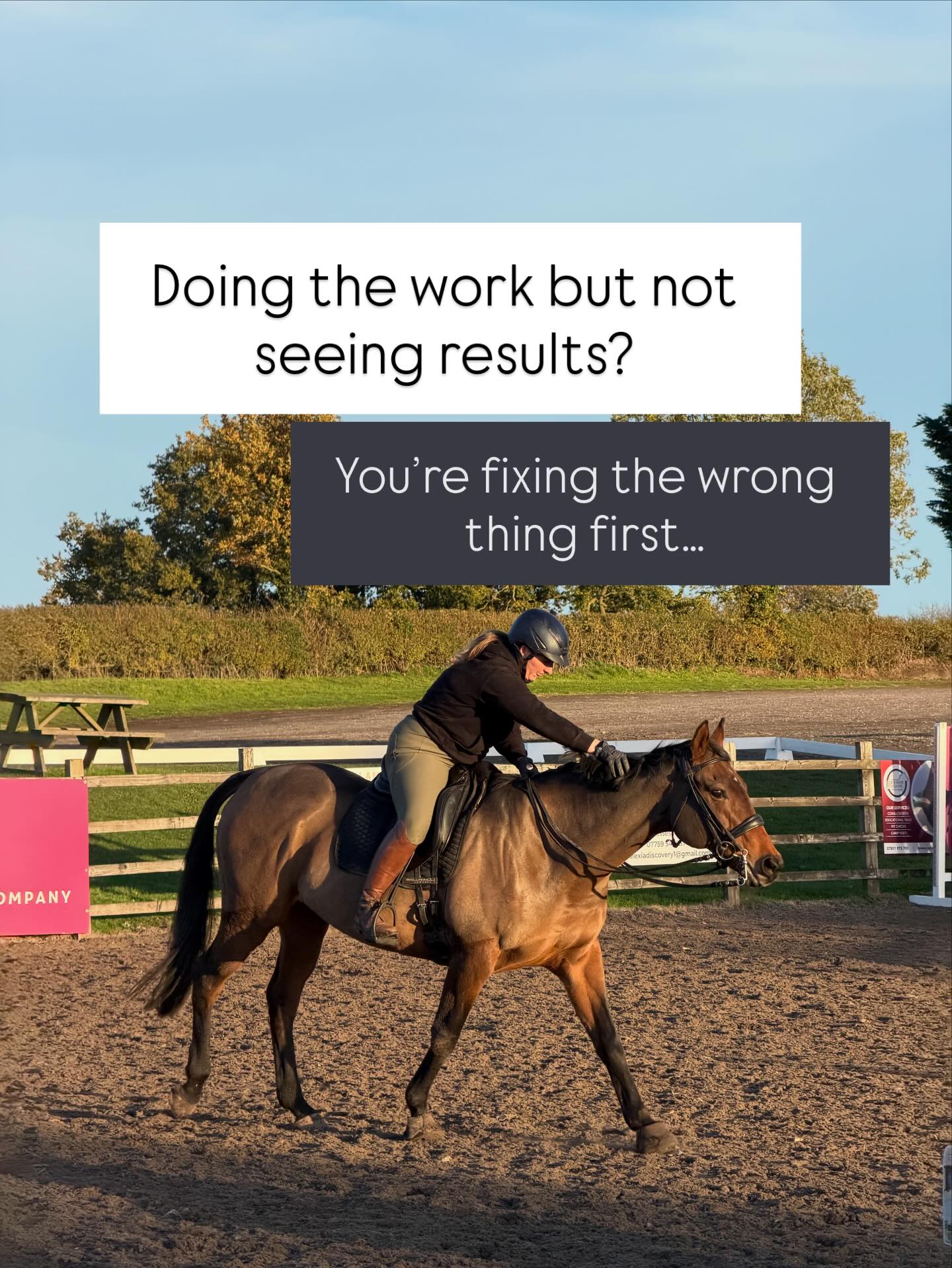 Why you feel stuck despite ‘doing the work’
If you’re riding regularly but not seeing progress, this is usually the missing piece.
It’s not effort.
It’s prioritisation.
Most riders don’t lack exercises.
They lack clarity on:
• what the real problem is
• why it’s happening
• and what actually needs fixing first
That’s why you end up:
• trying lots of things
• spending money chasing solutions
• feeling busy but not better
From the saddle, everything can feel like a problem.
Experience is what lets you step back and say:
“This matters. That can wait.”
Most horses don’t have ten issues.
They have one or two root causes creating the symptoms you feel everywhere else.
This is where I help.
My coaching isn’t about throwing more exercises at you.
It’s about helping you:
•identify the root issue
•understand what you’re feeling
•and build a clear, logical plan you can actually follow
So you stop guessing.
Stop fixing symptoms.
And start seeing real progress.
If you’re ready for clarity instead of noise,
check out my coaching options or get on my email list — I share exactly how I think about training, prioritisation, and problem-solving so you can apply it yourself.
Link in bio
— Katie
