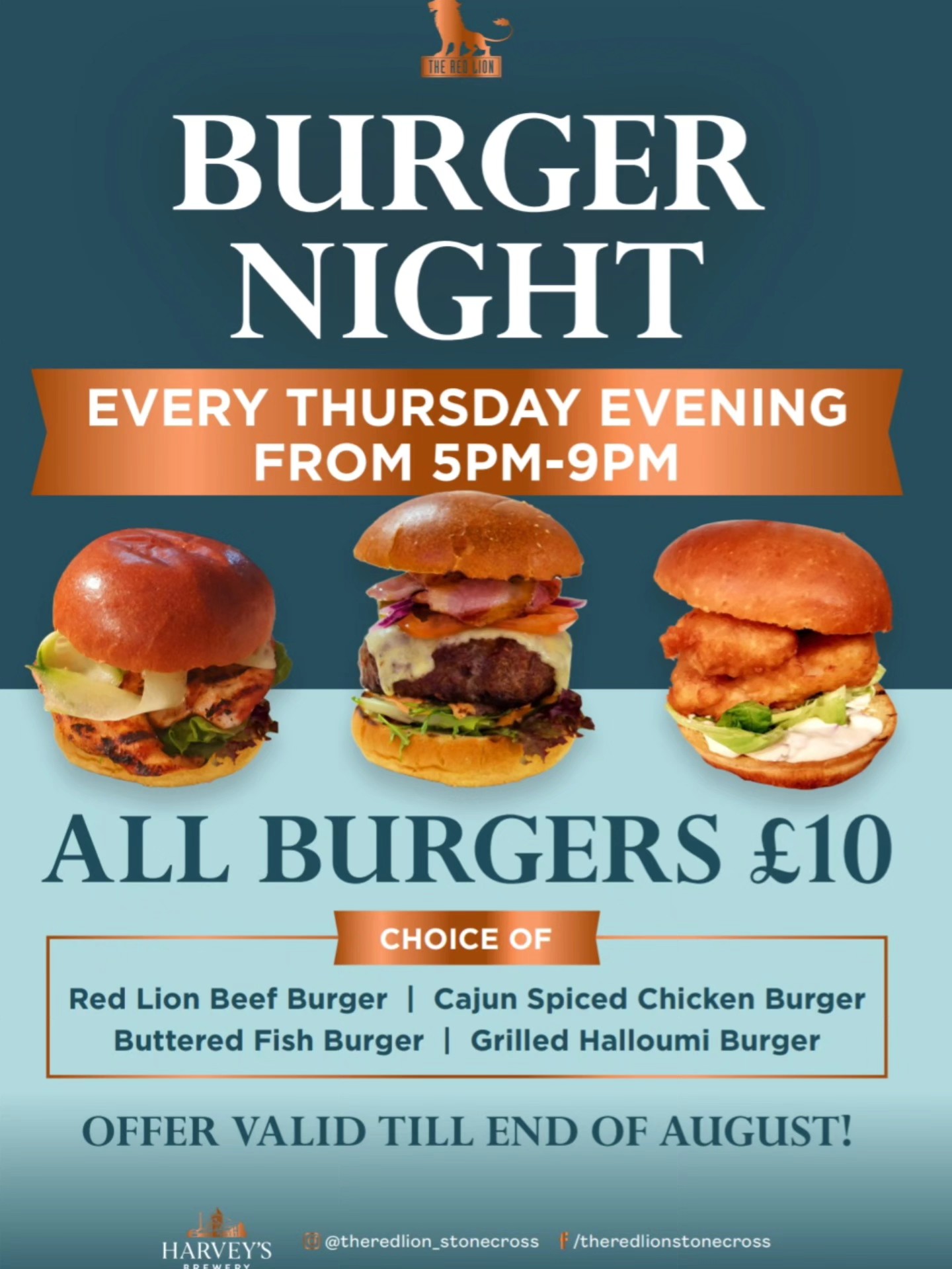 All burgers £10🤩 Every Thursday evening 😋
#burger #mealdeal