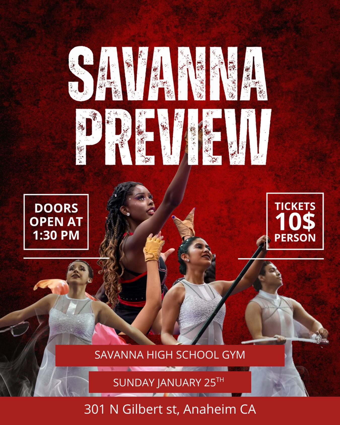 NEXT SUNDAY!! Next Sunday Aureus makes their World Debut at the Savanna HS preview show!! We are excited to show what we have been working on. Please come on out and support Aureus as well as other color guards from around the SoCal area!!