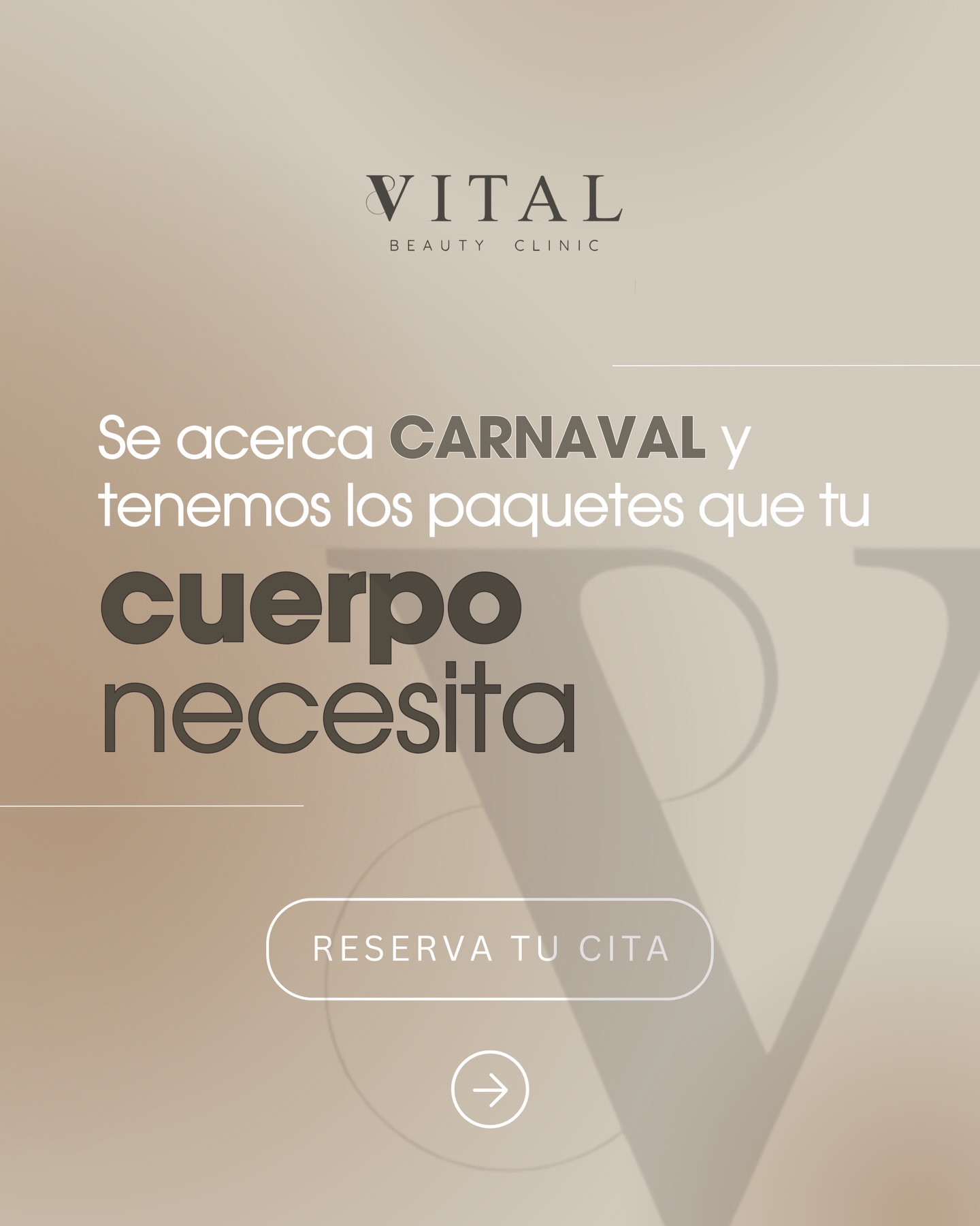 ¡Falta poco para carnaval y en Vital queremos que luzcas bien y te sientas mejor 🤩👙!
Nuestra prioridad es que alcances tus objetivos con tratamientos personalizados y eficaces.
Sabemos que cada cuerpo es único, por eso:
Diseñamos el plan más completo según tus necesidades.
Paquetes flexibles por sesiones y tiempo: tú eliges lo que mejor se adapta a tu tiempo y a tu presupuesto.
No lo pienses más, te esperamos en Vital 🍃
📲Más información al DM o WhatsApp.