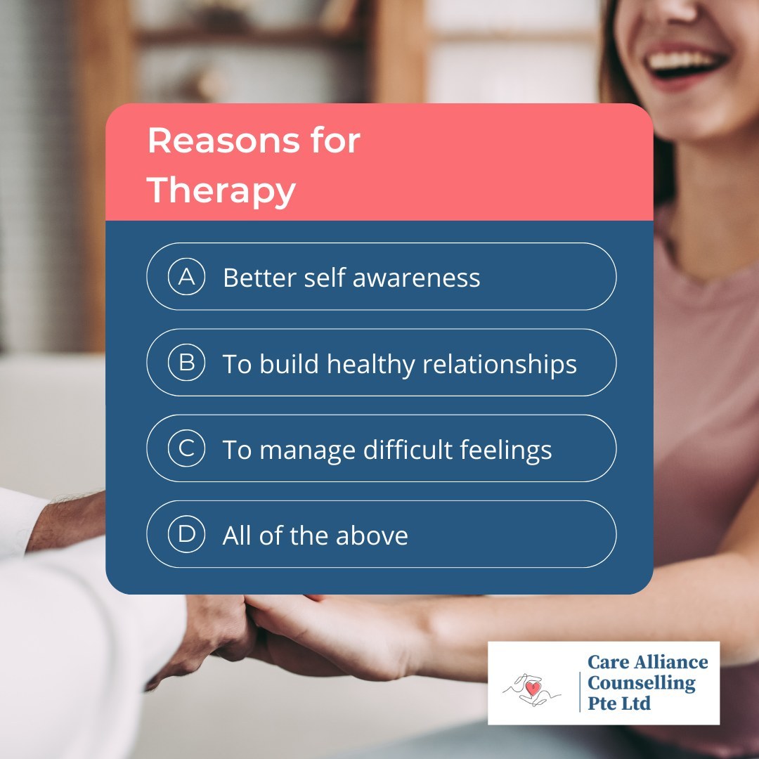 Therapy offers valuable benefits like gaining self-knowledge, building healthy relationships, and effectively managing emotions.
The best reason? All of the above!
#MentalHealthMatters #TherapyIsHealthy #SelfGrowth #EmotionalWellbeing #HealthyRelationships
