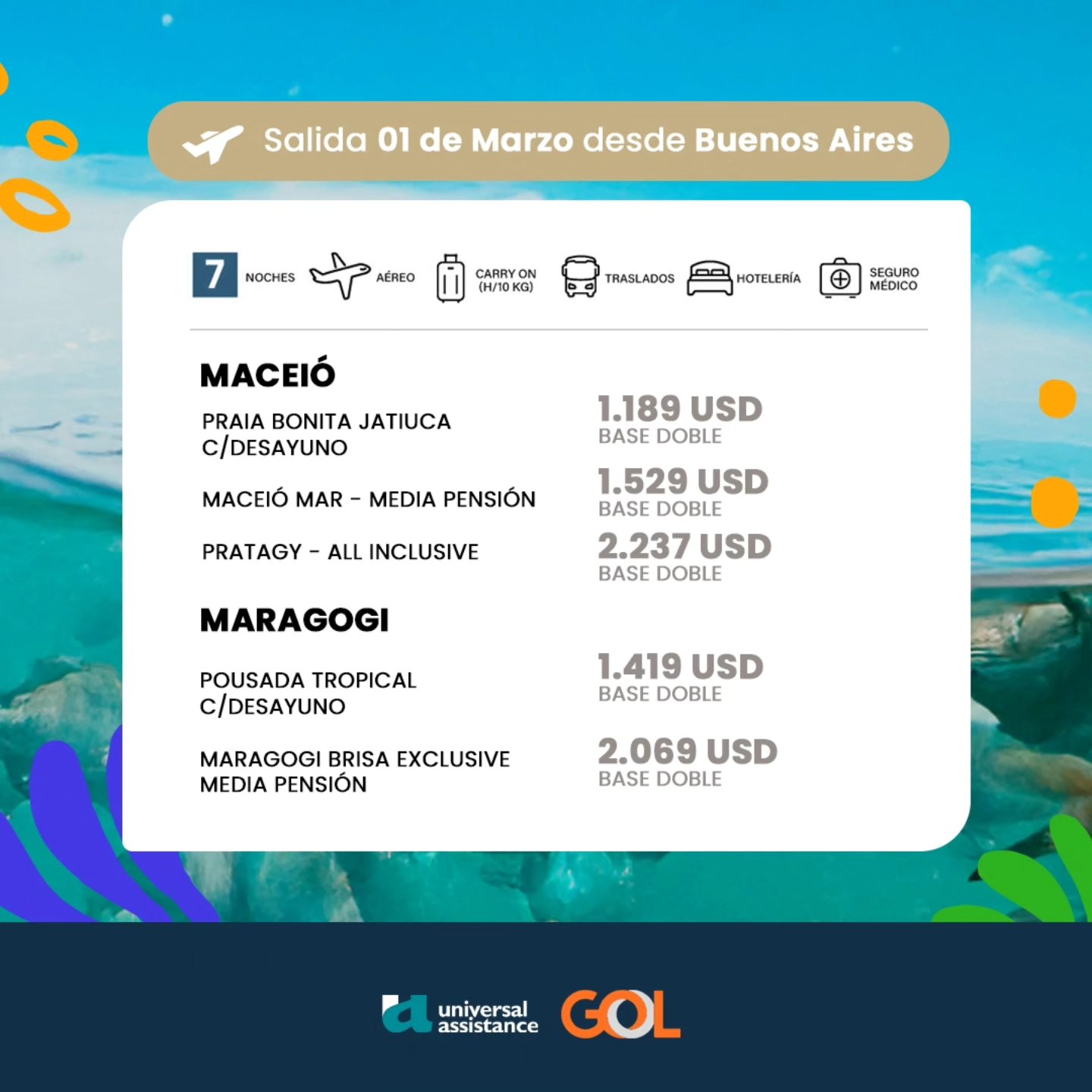 Y si nos vamos de #Carnaval a #Brasil 🏝👆? Tenemos salida para el 01 de marzo y la playa te espera 💫