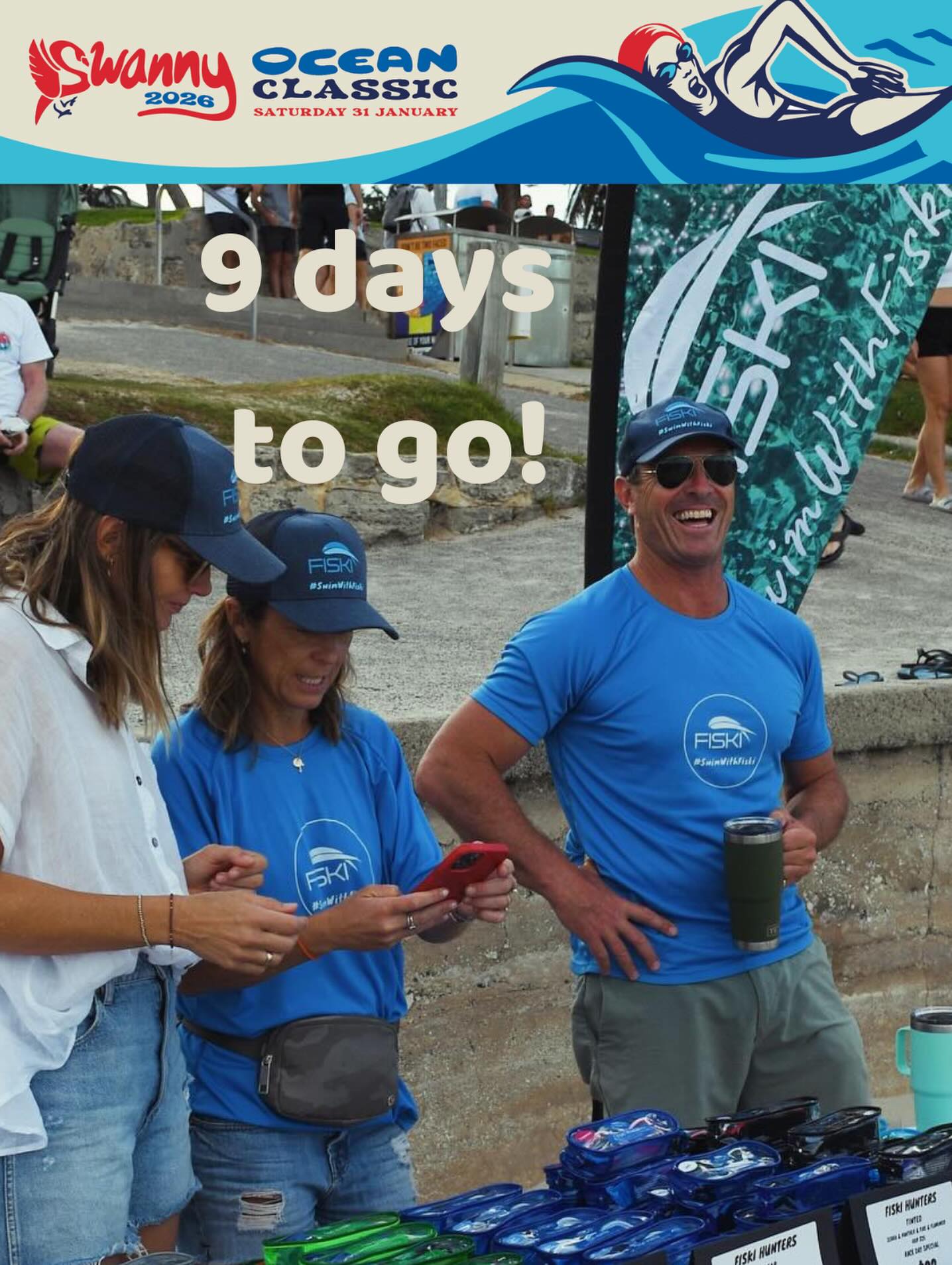We’re so excited! It’s going to be a VERY fun morning - and there’s plenty of action at the start and finish line to get involved in, from BBQ breakkie rolls, coffee, rehydration stations, free supplements, swimwear and more. You can also say hi to our @fiskiswim friends pictured here, and grab a pair of goggles.
All levels are welcome - from first-timers to seasoned ocean lovers! And anyone from the public can join.
It’s not too late to be part of it - registrations are still open! 🔗 Register now and grab your spot: https://www.swannyoceanclassic.com/
See you at the start line! 💪
#SwannyOceanClassic #OceanSwimWA #CottesloeToSwanny #PerthEvents