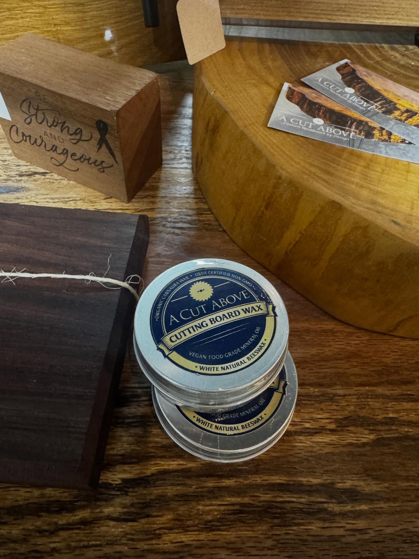 We’ve been working on this one for a bit and we’re excited to officially roll out our very own:
✨Cutting Board Wax✨
Our blend is designed to protect, nourish, and extend the life of the wood while enhancing its natural beauty.
✔️ USDA-Certified Organic Carnauba Wax
✔️ Vegan, Food-Grade Mineral Oil
✔️ White Natural Beeswax
✔️ Non-GMO & food-safe
Never used board wax before? Unsure of what it is? How to apply? How often?
Don’t worry, we’ve got you covered. Just scan the QR code on the bottom of the can and you’ll be a pro in no time!
🪵 Protect it. Restore it. Keep it A Cut Above☝🏽#customwoodworking #customwood #smallbusiness #cuttingboards #customcuttingboard #cuttingboardwax #woodworking #boardwax #woodcutting #woodcuttingboard #food #fyp #custommade #custommadefurniture #hardwood #hardwoodfloors #epoxy #customwooddesigns #cuttingboardoil #mineraloil #beezewax #carnauba