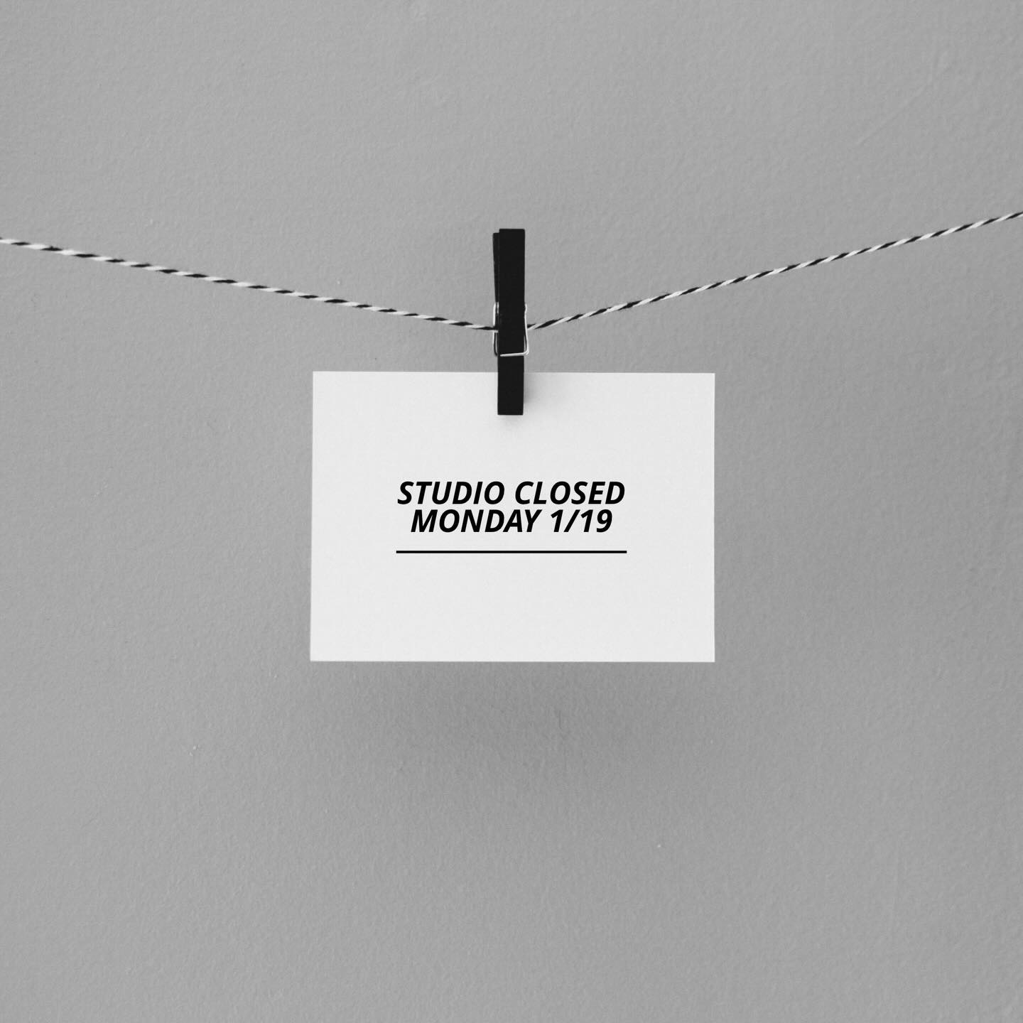 The studio is closed Monday January 19th in observation of Martin Luther King Jr. Day! ❤️🇺🇸