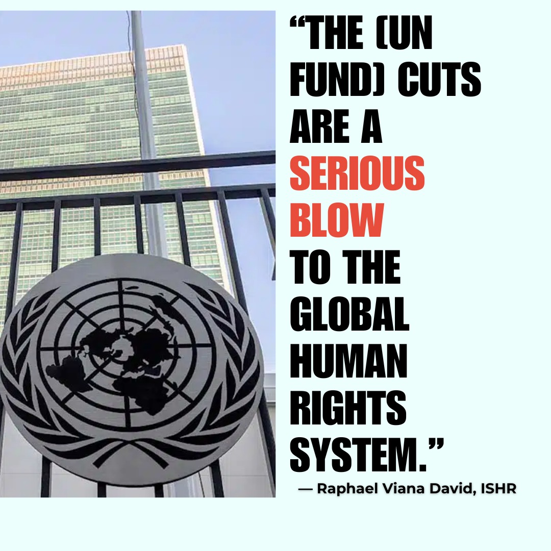 As human rights violations rise worldwide, the UN has cut its human rights budget, a move that raises serious concerns about global accountability and protection. According to Democracy Without Borders, funding reductions to the OHCHR will limit the UN’s ability to investigate abuses, support victims, and respond to crises at a critical moment.
Civil society groups warn that prioritizing budget efficiency over rights protection risks weakening the very mechanisms meant to uphold international law and dignity. What does this signal about global commitment to human rights when they are needed most?
Read the full article here: https://bit.ly/3NSFByo
#HumanRights #ISHR #DemocracyWithoutBoarders #UnitedNations #UNBudget #OHCHR #GlobalJustice #HumanRightsCrisis #Accountability #GlobalGovernance #ProtectHumanRights #Advocacy #GlobalSolidarity