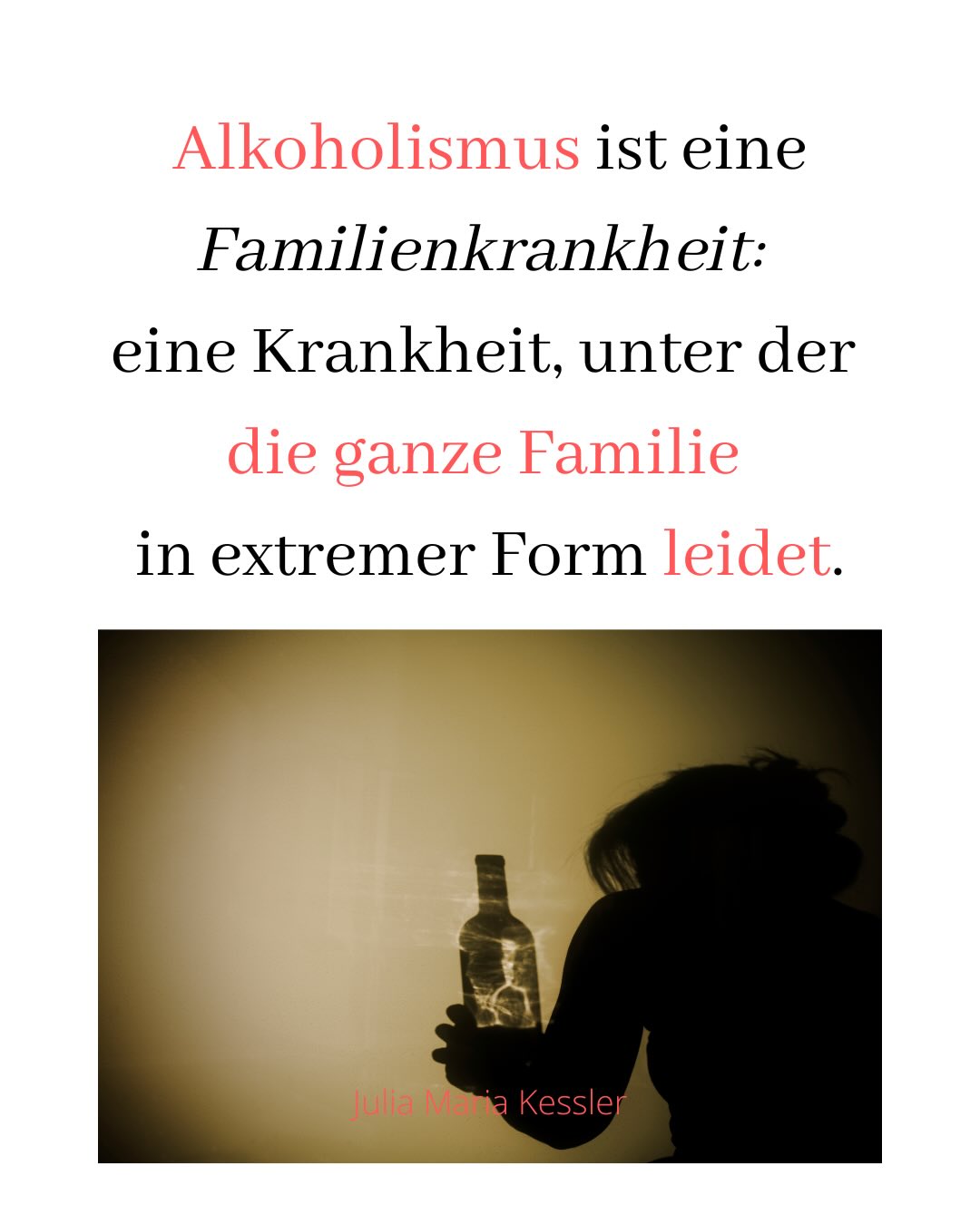 .
.
Zusätzlich zu meinem Videokurs „Das Suchtsystem verstehen“ erhältst du Zugang zu unserer Online Community, wo du dich in einem geschützten Raum schriftlich mit Menschen austauschen kannst, die ganz genau wissen, was du durchmachst.
.
AUSSERDEM bekommst du für die dreimonatigen Dauer des Kurses Zugang zu einem wöchentlichen Zoom Call, den ich begleite.
.
Hier kannst du die anderen Kursteilnehmer*innen kennenlernen, von ihren Beiträgen profitieren und mir deine Fragen zu den Kursinhalten, oder zu Deiner persönlichen Situation stellen.
.
Ich freue mich darauf Dich kennenzulernen!
.
akademie.juliamariakessler.online > Link in Bio
.
Der beste Zeitpunkt zu starten ist jetzt.
.
.
#coabhängigkeitauflösen #alkoholismus #sucht #anhängig #partnertrinkt