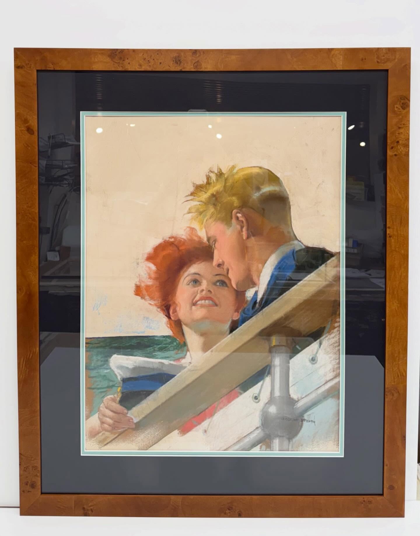 What is on our bench? This beautiful pastel by #modeststein #decormoulding #pastelportrait #customartframing