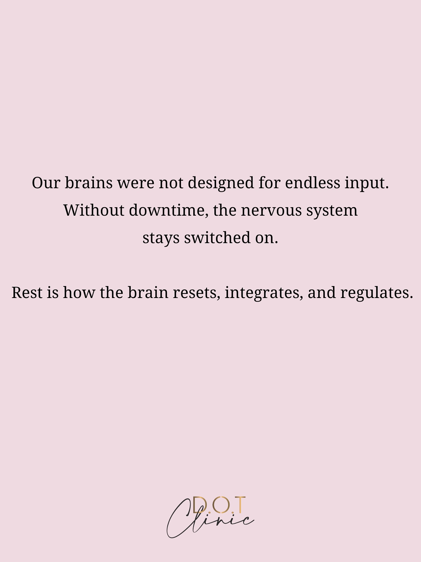 Your brain can’t handle constant stimulation. Screens and notifications keep your nervous system on high alert. We need daily breaks from tech and silence to reset.