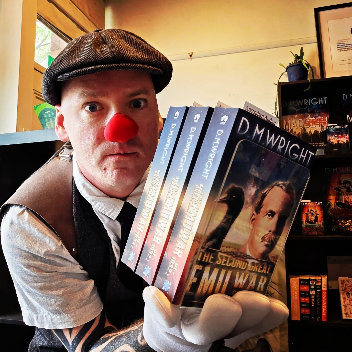 "THE SECOND GREAT EMU WAR OF 1932" by Australian Author D. M. Wright.
DMWproductionsAus.com (Best viewed on desktop version)
TIME IS TICKING...
After the collapse of the First Emu War, the bird population in the Campion district is only increasing.
Time is nearly up for the Federal Government to show its strength as Western Australia draws ever closer to is secession referendum.
Desperate for the soldiers to return to the battlefield, the farmers turn to the Opposition, which only escalates the political turmoil for the Minister for Defence.
With all but the farmers wanting their failure - and their own families wanting them home - the soldiers must also play the political game to see the war through to its completion.
WARS ARE FOUGHT AS MUCH IN PARLIAMENT AS THEY ARE ON THE BATTLEFIELD. D. M. WRIGHT MASTERFULLY CAPTURES THE FULL SPAN OF THE EMU WAR WITH DEPTH, SUSPENSE AND HEART.
Amazon.com/author/dmwright
DMWproductionsAus.com (Best viewed on desktop version)
#booktube #books #bookstagram #booksformen #clown