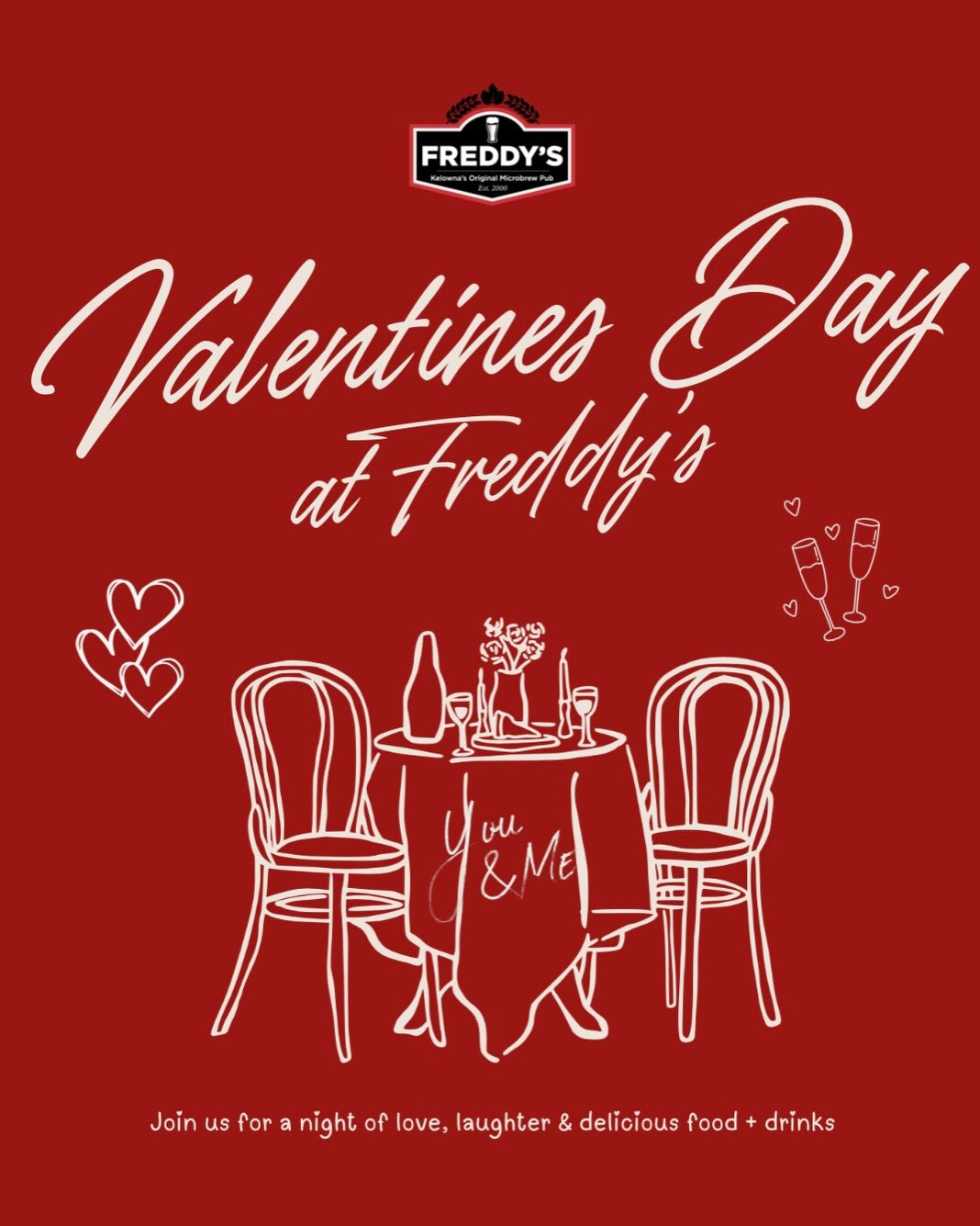 This Valentine’s Day we’re serving romance with a side of laughs❤️
Great food, live comedy, drink deals, and bowling fun all night long.
February 14th — come celebrate with us!!