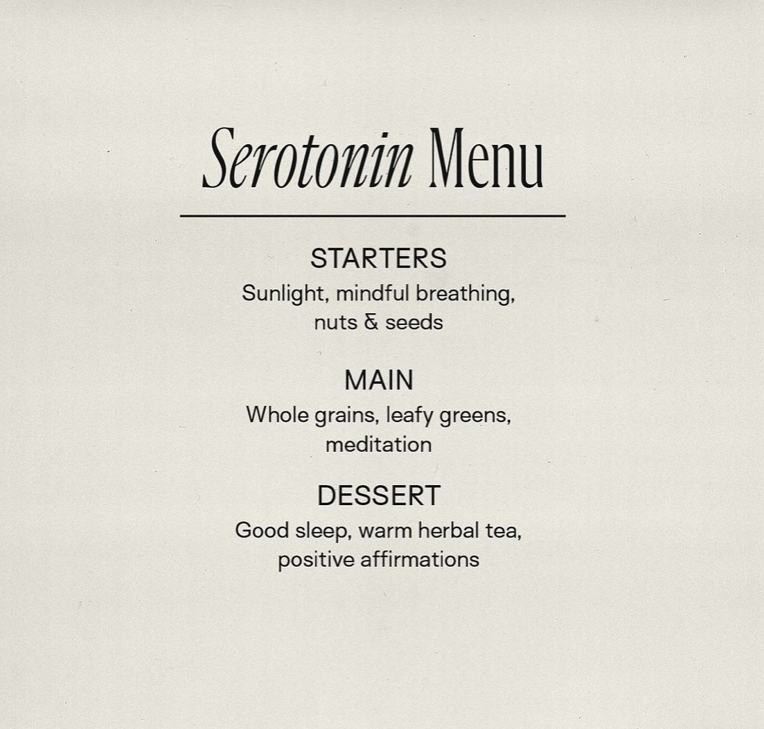 Your mood isn’t random.
It’s your body asking for support.
✨ Sunlight.
✨ Real food.
✨ Movement.
✨ Stillness.
✨ Sleep.
This is your serotonin menu simple, steady habits that help you feel calmer, more energized, and more like yourself again… especially in midlife.
And if you don’t want to do this alone 💚
There’s still time to join the January 19th 21 Day Reset - a supportive reset focused on nourishing food, movement that feels good, and habits that actually stick.
✨ Doors close Monday at midnight ✨
If this resonates, trust that nudge. I’d love to support you in my next group.
If you're in my VIP community, what's on the "menu" this week?
With love, Erin