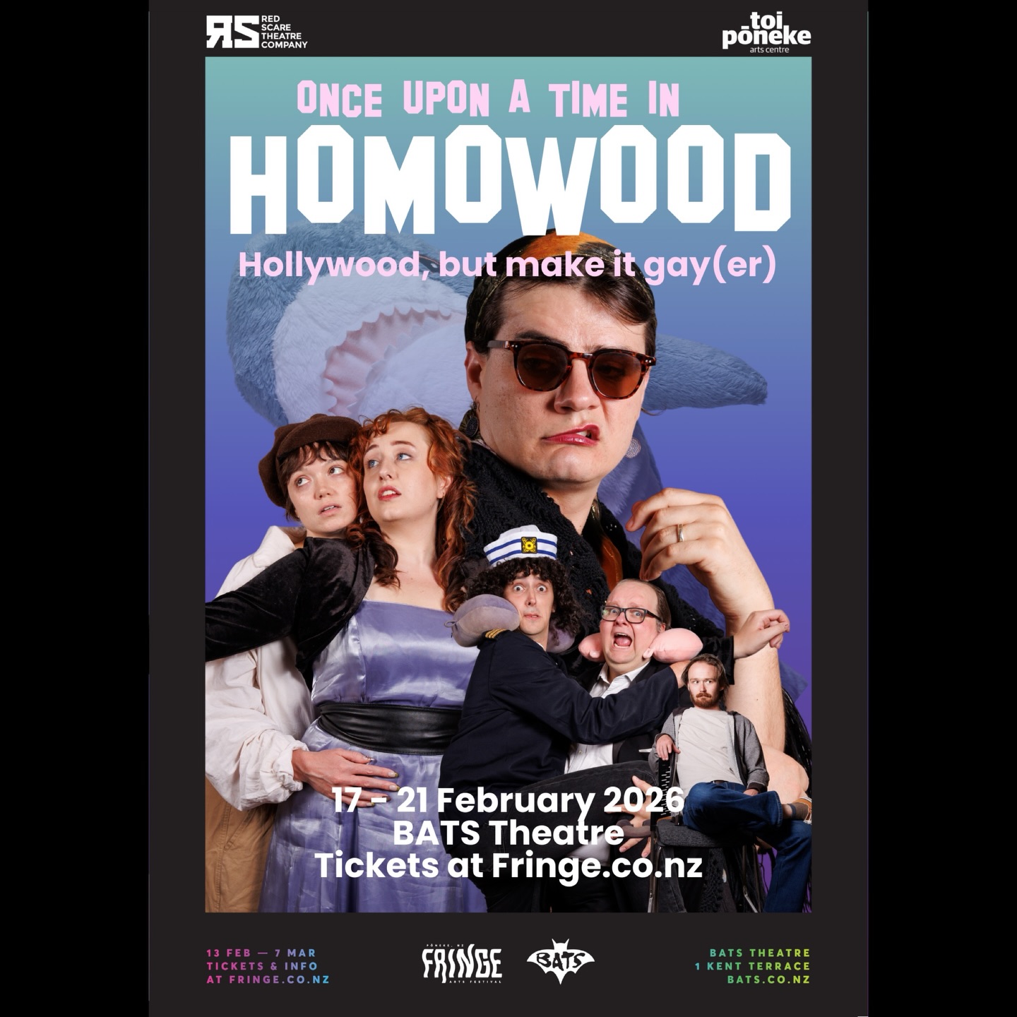 It’s only 25 days until Homowood descends on Wellywood so it’s time to drop our insane poster! Featuring Norma Desmond, lesbian Rose and butch Jack, Mark Zuckerberg?? Victor Garber guy & captain and trans icon Blåhaj, Once Upon a Time in Homowood is bursting full of the queer agenda to have a fabulous stoopid time!
Photography @alexrabina
Poster design @lulamorashi
Tickets have been moving faster than a lesbian U-Haul so book in now to see your favourite flicks of cinema queered with this stacked cast and crew!
Individual film posters dropping soon of our three iconic films, written/queered by Jamie, Cass, Matt 👀
💅Once Upon a Time in Homowood
📆17-21 February, 6:30pm
🦇BATS Theatre
👁️Part of @nzfringe 2026
🎟️Ticket link in bio
