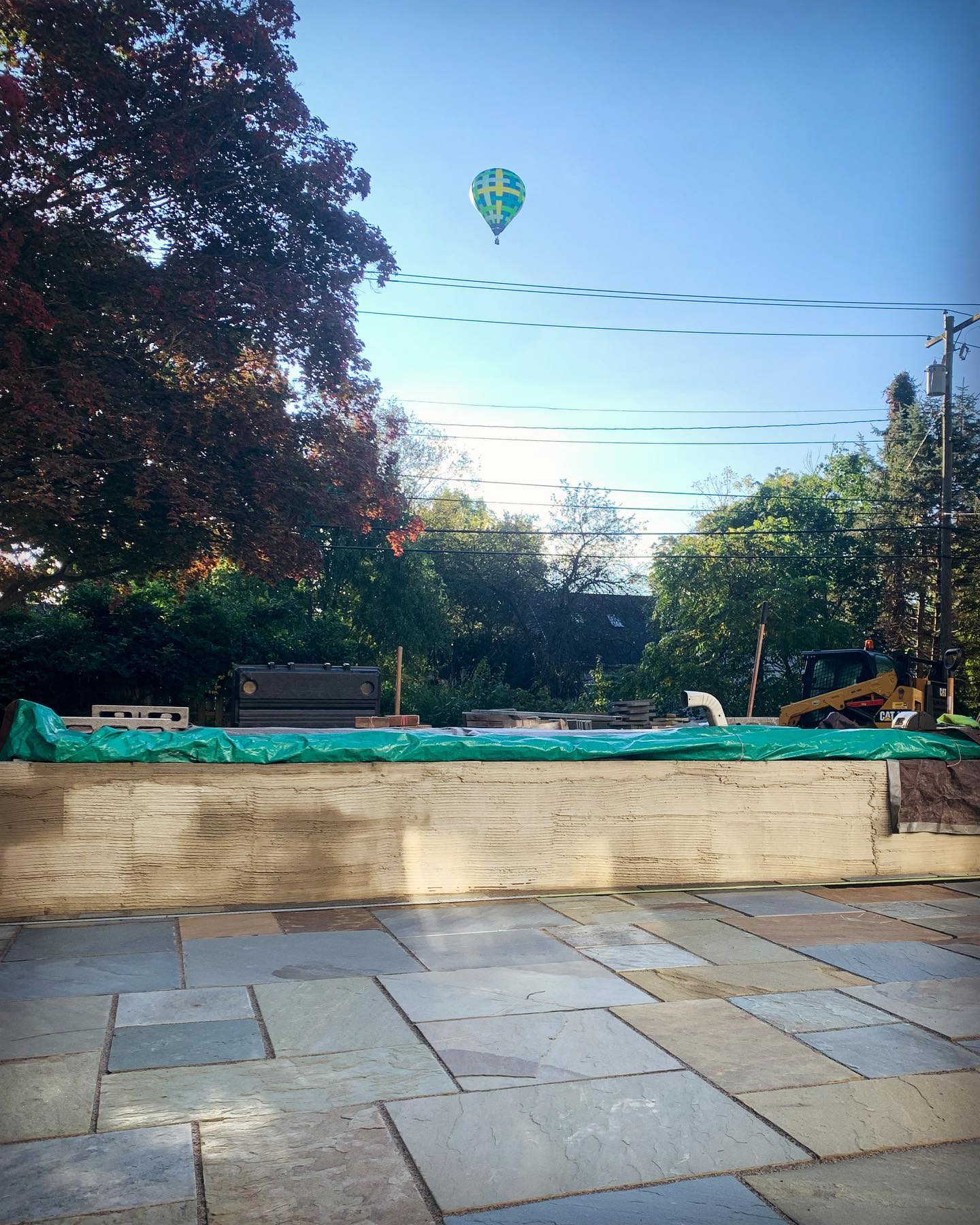 Beautiful fall morning on our swim spa project. Natural PA Flagstone patio is almost done! Next up: veneer stone.
#bluesky #freshair #outside #patio #outdoorliving #paflagstone #flagstone #bluestone #hardscaping #landscapersofinstagram #statecollege #pennstate #landscaper #yondermountain #conservation