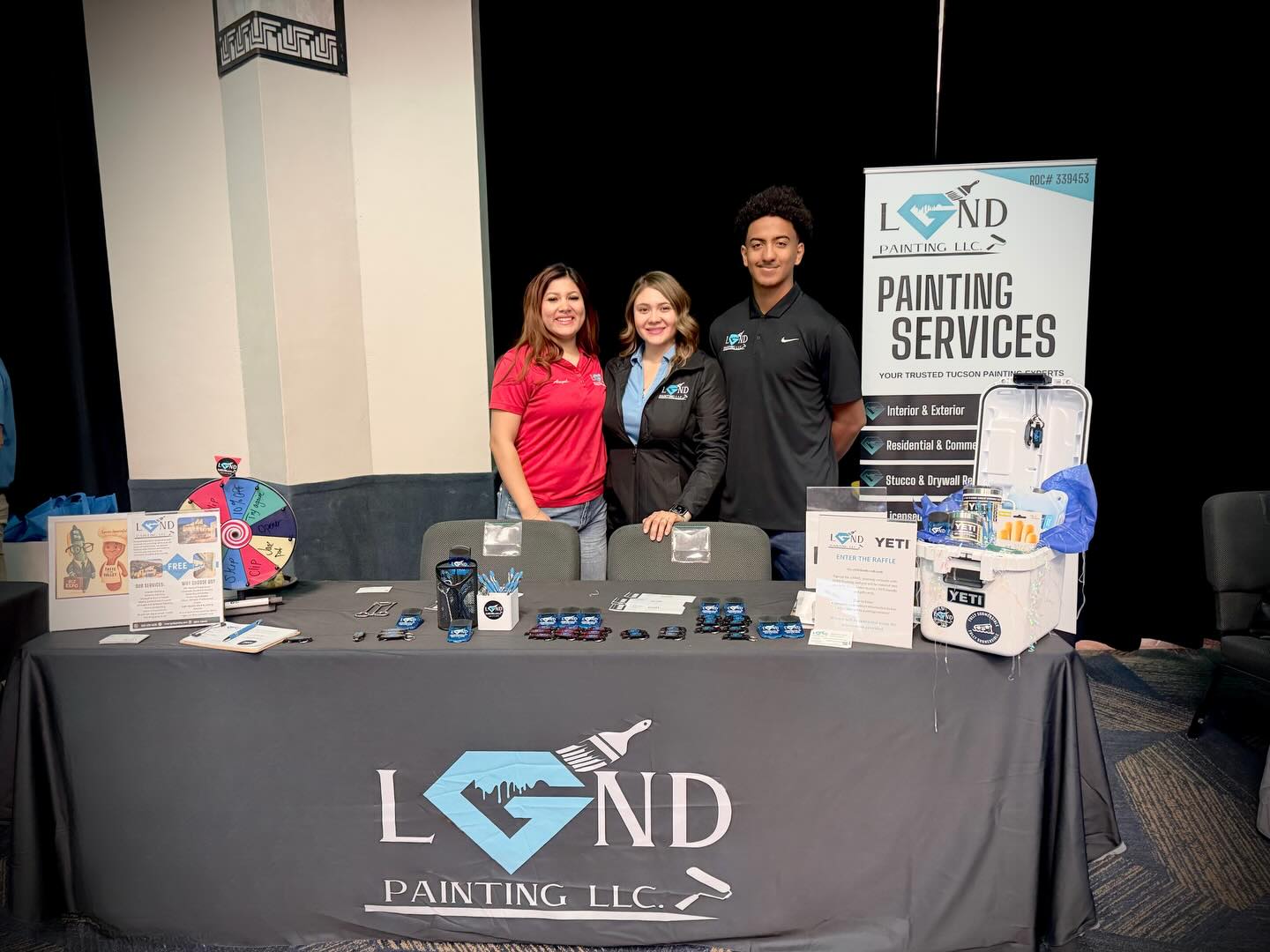 The LGND events crew 💎 Successful day at the business expo. We enjoyed meeting so many new people, building connections, and talking about how we can serve our community through quality painting. 🤝🤩