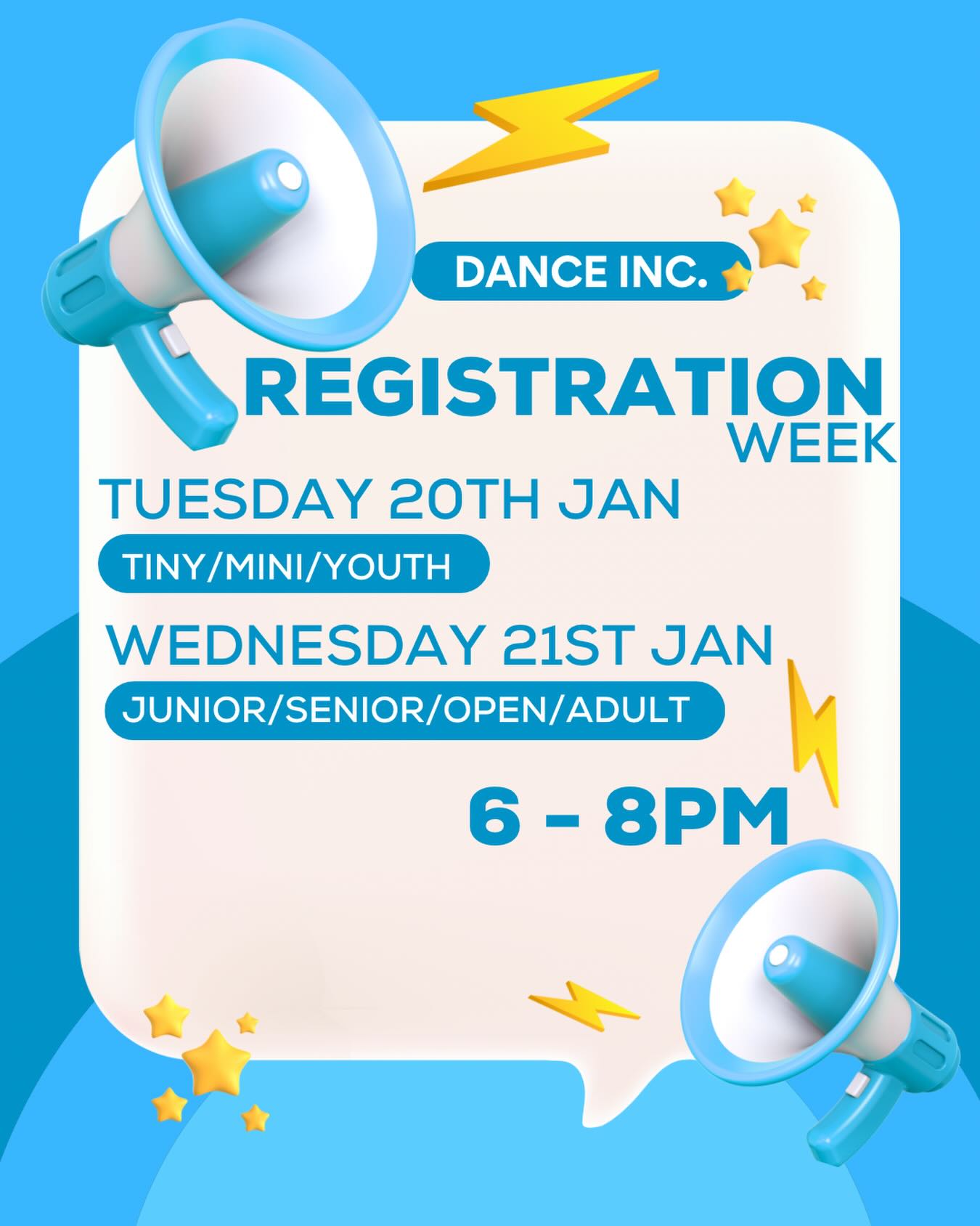 Don’t forget to join us for our Registration Evenings this week 💙