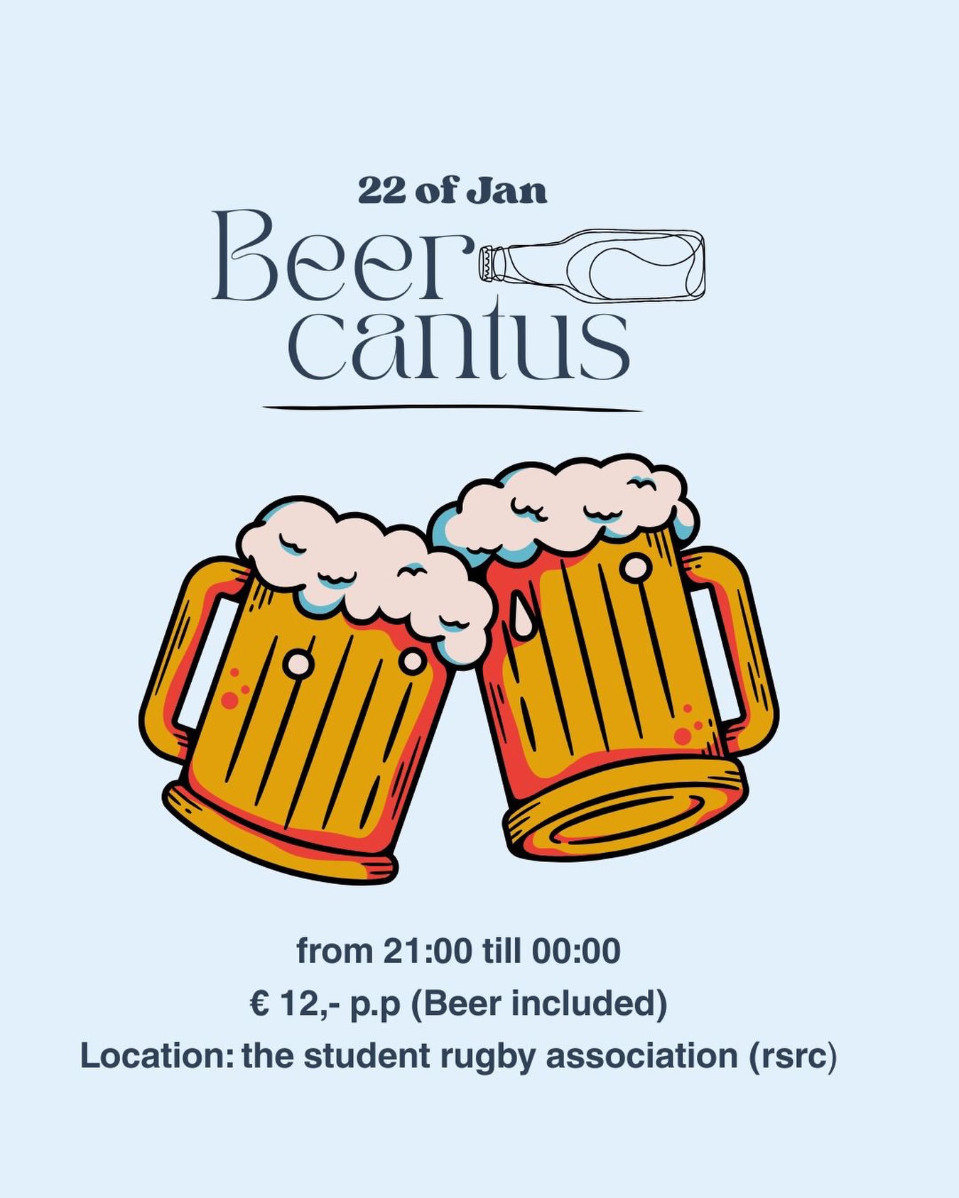 ๐ป๐ Beer cantus ๐ป๐
This is definitely one of the highlights of our year! ๐ So donโt miss out!
The cantus is best described as cozy chaos; good vibes, familiar songs shouted at the top of our lungs, laughter and a lot of beer! ๐ป
Sign up before January 21th at 23:59!