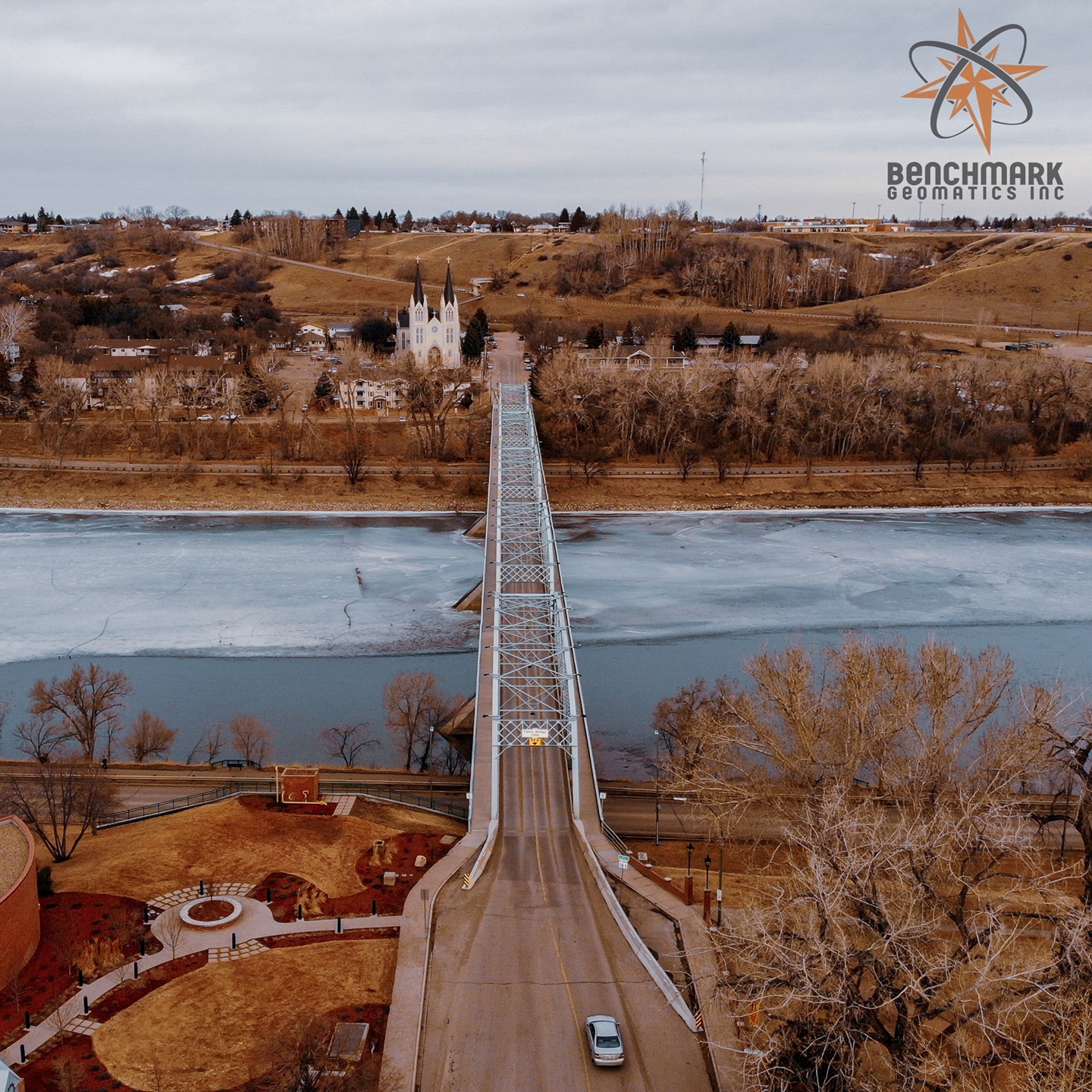 Looking to the North along Finlay bridge from downtown Medicine Hat. #YXH #Medhat #Alberta #AerialPhoto #RPAS #Drone #Benchmark #BenchmarkGeo