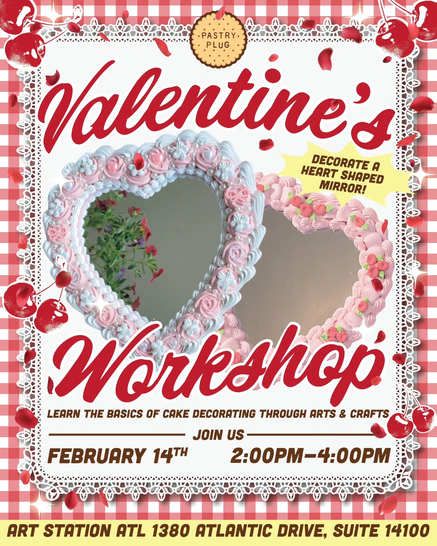 Looking for Valentine's Day plans? 💞 We've got you covered! 🫡 Before going to your dinner reservations, come to our workshop for a craft date! 🌹 🎨 We will be hosting a decoden mirror workshop at @artstationatl on February 14th from 2pm-4pm! Learn the art of cake decorating and design your own mirror 🍰🪞✨️ Whether it's a date, galentines or self care day, this workshop is open to all skill sets! 🌈 All supplies included. Ticket link in bio 🎟