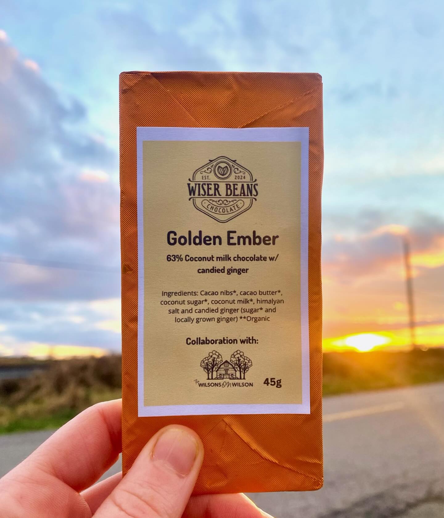 ✨ Introducing Golden Ember 🌟
We’re thrilled to announce the launch of our newest and limited edition bar, Golden Ember, created in collaboration with The Wilsons on Wilson!
This bar is a testament to our shared love for the earth and its healing gifts. Infused with candied ginger lovingly grown on Emily’s farm, Golden Ember represents the warmth of friendship, the spark of creativity, and the power of food as medicine.
Working with someone as sweet and kind-hearted as Emily—so deeply connected to her land and dedicated to being a lifelong student of nature—has been an absolute honor. Together, we’re crafting bars that inspire both nourishment and healing.
Join us in celebrating this beautiful new chapter of collaboration, connection, and community healing. Here’s to nature’s golden treasures and the joy of sharing them with you. 🌿✨
💌 Orders can be made by DM through Emily or myself. Get one while supplies last! Only 48 bars released!
.
.
.
#GoldenEmber #FoodIsMedicine #CommunityHealing #NatureInspired #wiserbeanschocolate #WiserBeans #OrganicIngredients #CacaoBenefits #cacao #handmadechocolate #cacaoceremomy #smallbusinessbc #cacao #cacaolove #cacaoceremony #plantmedicine #cacaolovers #cacaomedicine #chocolatelover #superfoods #beantobar #chocolatebrand #cacaobeans #organicchocolate #wholeingredients #healthyfood #cacaotasting #guiltfreeindulgence
