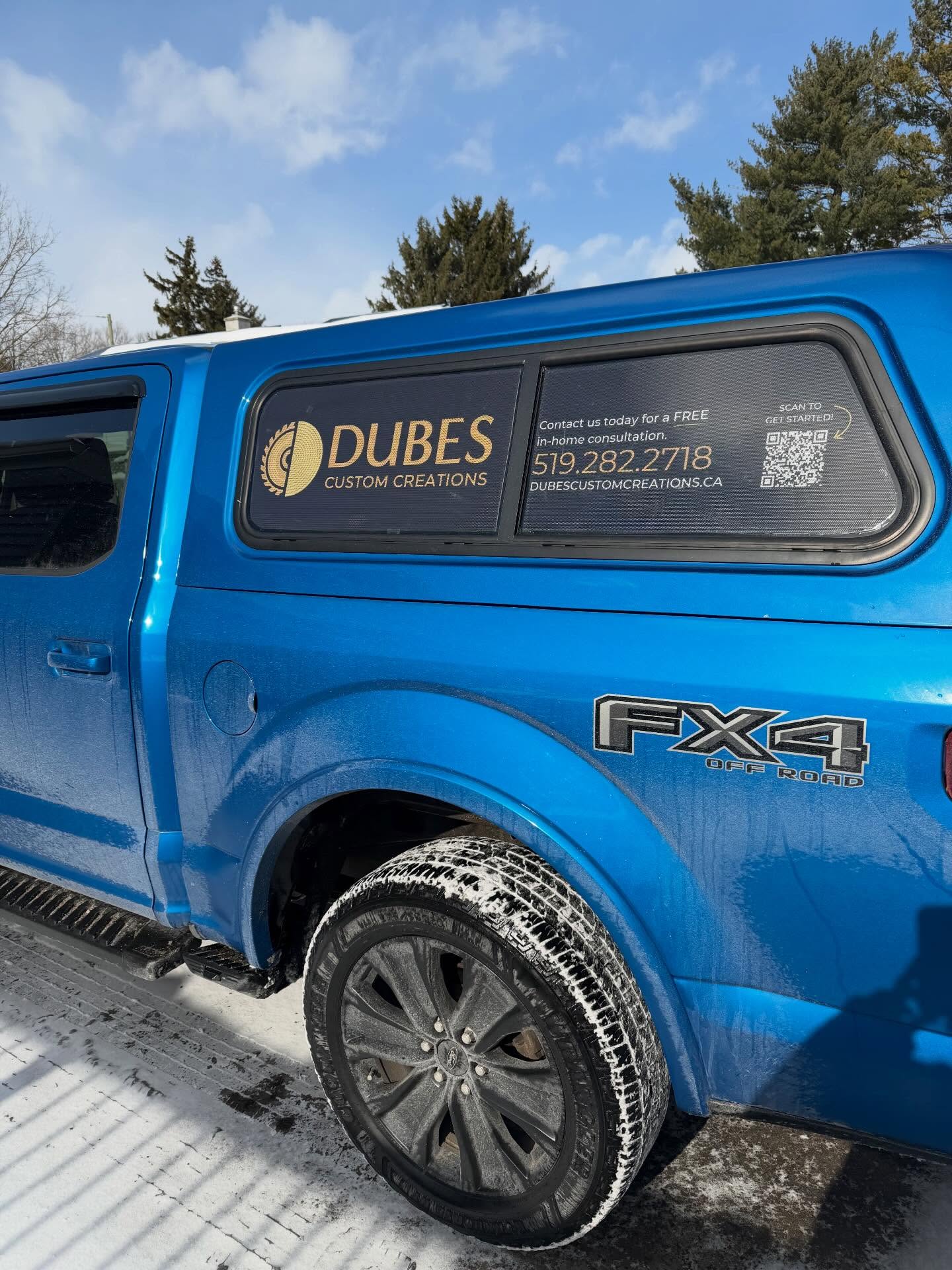 Huge shoutout to McBain Signs & Graphic Design for the new truck window decals! Bringing Dube’s advertising to a whole new level and making sure our brand looks as sharp on the road as our work does on site. Keep an eye out for us around town! #advertising #dubescustomcreations #windowdecals #sweetride