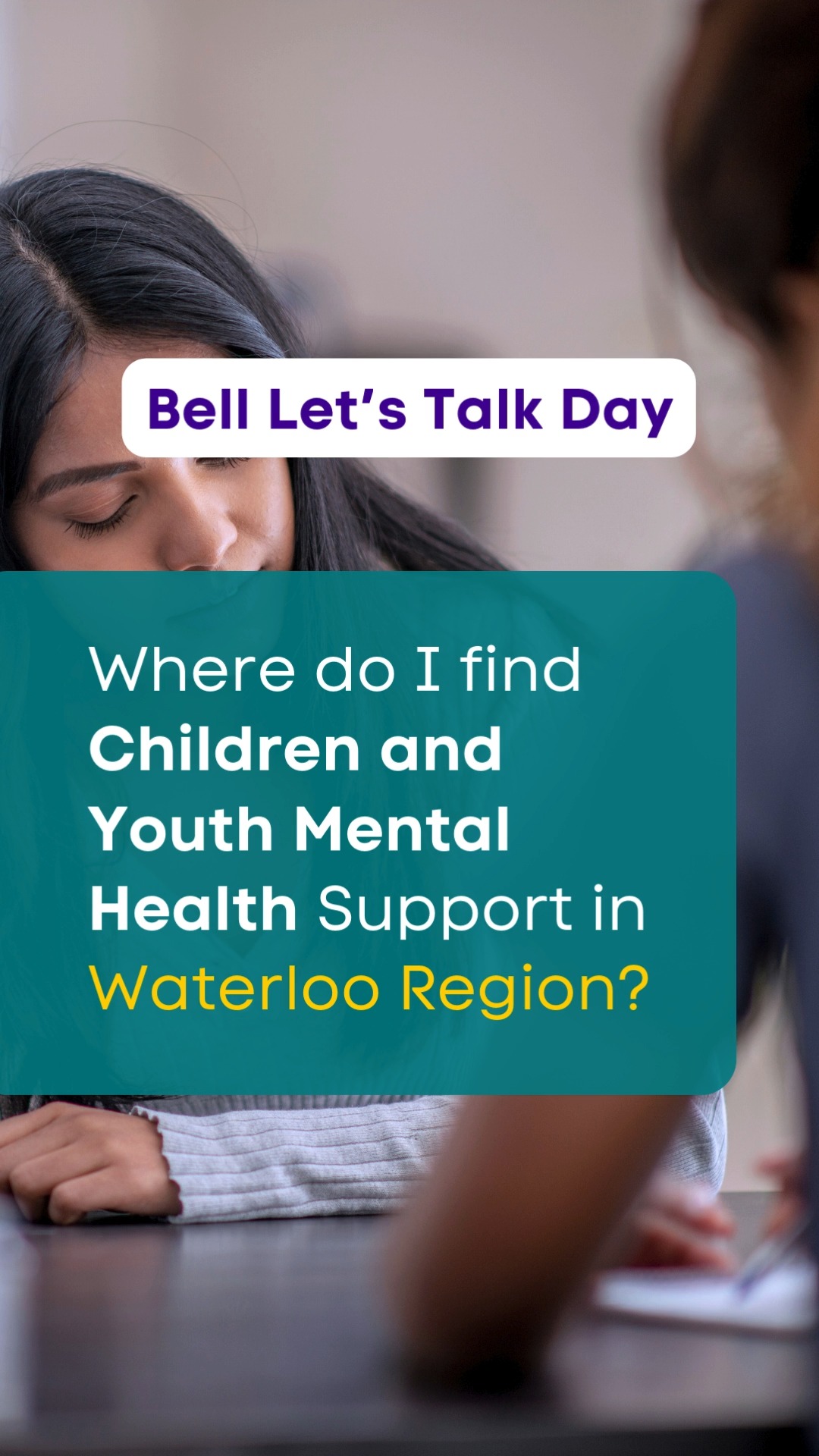 Looking for children and youth mental health support in Waterloo Region? Front Door is your starting point. 💙
If you are a young person up until the age of 18, or a parent/caregiver of a child under 18 support is here for you.
Call your Front Door to Child and Youth Mental Health at 519-749-2932 or visit www.frontdoormentalhealth.com to learn about the resources and services available to you.
👉 Share this post to help spread the word on #BellLetsTalkDay and remember, it's okay to ask for help.
#ItsOkayToAskForHelp #FrontDoortoMentalHealth #ChildAndYouthMentalHealth #WaterlooRegionMentalHealth #MentalHealthMatters
