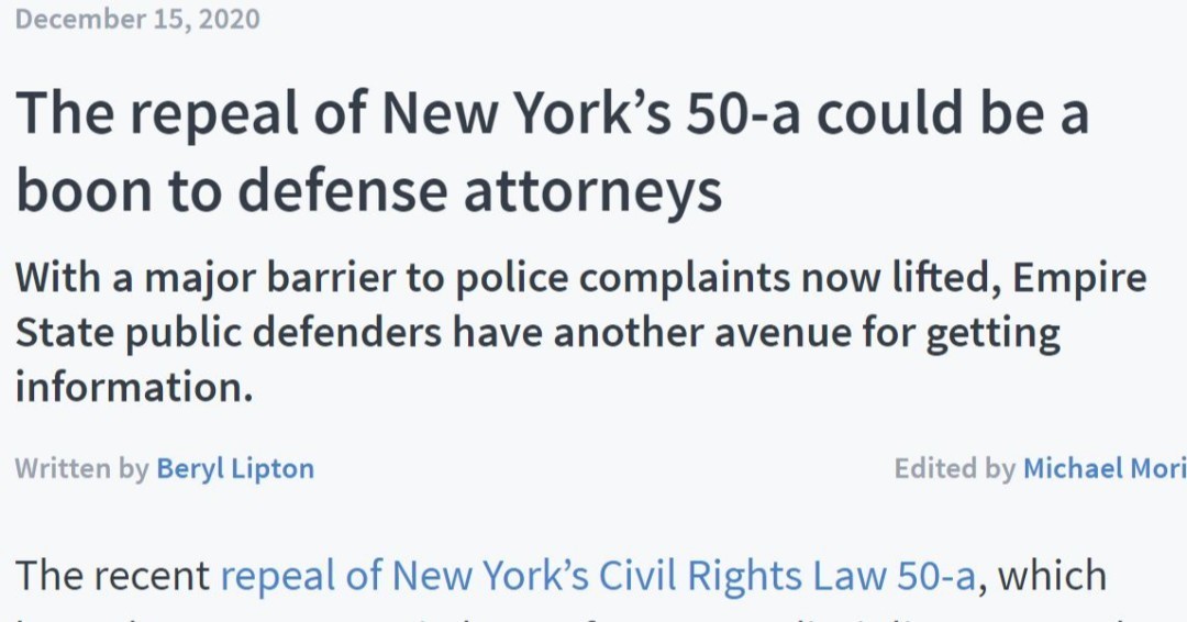 #MuckRock, it was a pleasure lecturing, authoring articles and discussing the repeal of #50a with my colleagues; Cory H. Morris, Esq. New York and Florida, Injury, Addiction, Accident, Law Offices of Cory H. Morris, 631-450-2515 (NYS) (954) 998-2918 (FLA) *Attorney Advertising*