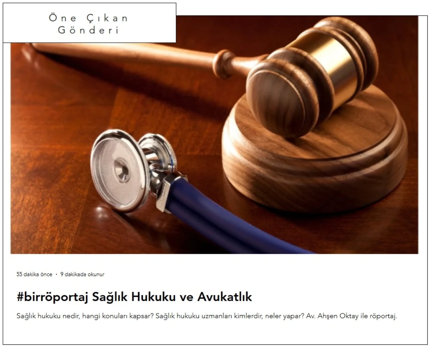 #sağlıkhukuku denince akla ilk gelen başarılı isimlerden Av. Ahşen Oktay ile keyifli bir röportaj 👩🏻⚖️
O, kendisini sosyal medyadan takip ederek bile çok şey öğrendiğim; daha önce izlediğim filmleri, okuduğum romanları, dinlediğim şarkıları bana yeniden düşündürten, "bir de şu açıdan bakmayı" deneyimleten ve her nasılsa hemen hepsinde hukuka dair aydınlatıcı bir şeyler yakalatan mesleğine aşık bir entelektüel... Aydınlanma yoksa kesin mizahi bir şeyler iliştirmiştir mevzuya ve o da meslekidir... :)
Hem hukuk hem sağlık sektöründeki tüm çalışanlar için sağlık hukuku özel alan bilgisinin önemine değinilen bu röportajda temel düzeyde mevzuat bilgisi ve vizyon geliştirmeye dair ipuçlarını bulabilirsiniz👇
www.abdulbakioglu.com