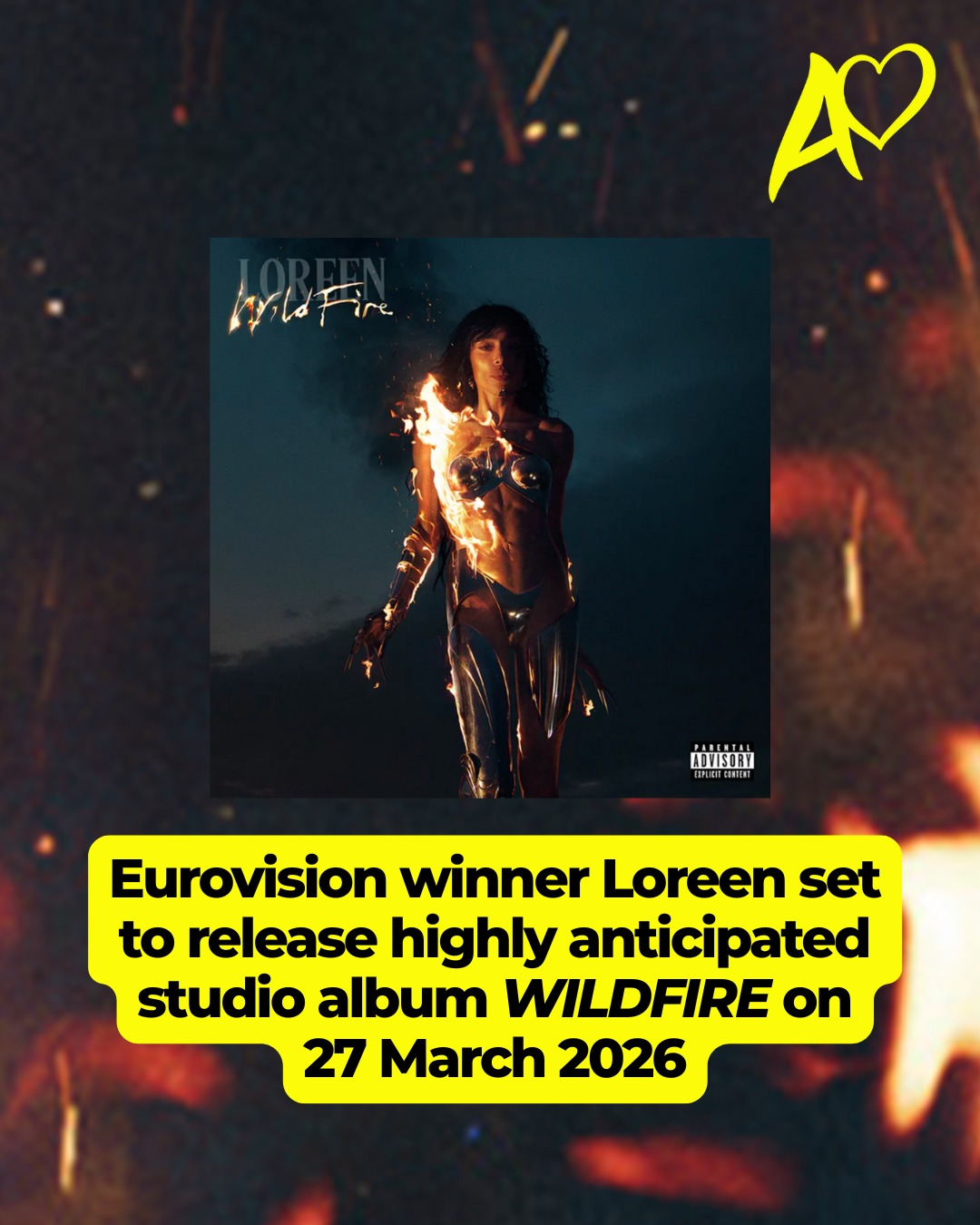 Eurovision winner Loreen set to release highly anticipated studio album WILDFIRE on 27 March 2026!
Taken from Loreen's online store:
"WILDFIRE is the long-awaited new studio album from Loreen, set for release on 27th March. Marking her first full studio album in nearly a decade, WILDFIRE is a powerful and intimate body of work that explores emotion, perception and inner transformation, a record that allows the full emotional spectrum to exist, from vulnerability and pain to freedom, love and truth.
The album features the global phenomenon “Tattoo”, alongside fan-favorite “Is It Love” and the transcendent new single “Feels Like Heaven”, co-written with Sia. Together, the tracks reflect Loreen’s unique ability to fuse raw emotional honesty with cinematic pop, creating music that is both deeply personal and universally resonant.
Loreen is the only female artist to have won the Eurovision Song Contest twice and has amassed over 9 billion streams worldwide. “Tattoo” topped radio airplay and singles charts in five countries, further cementing her status as one of the most distinctive and influential voices in modern pop. With WILDFIRE, Loreen returns with an album that is fearless, expansive and profoundly human."
Released in exclusive vinyl and CD formats.
#loreen #esc #eurovision @loreenofficial