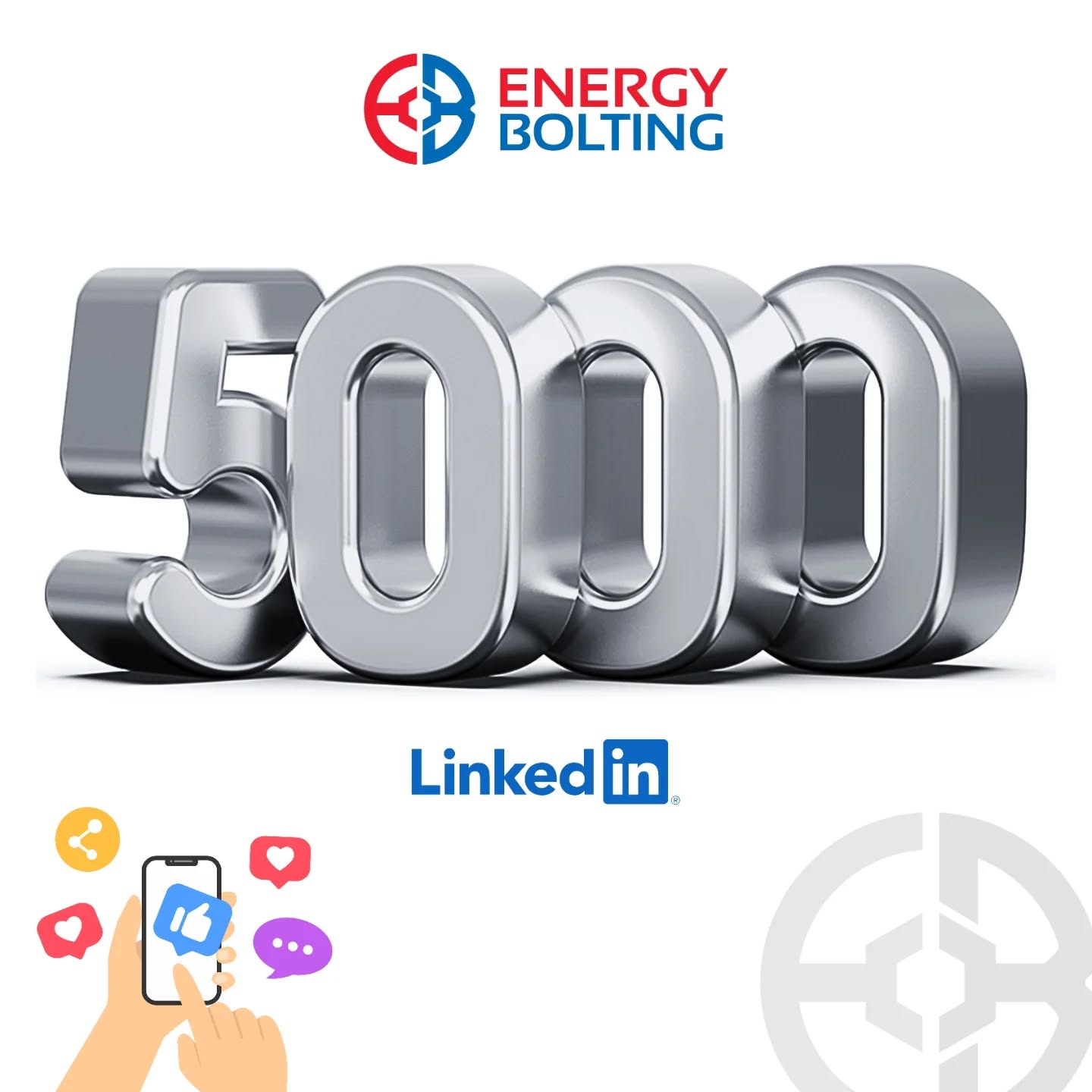 We are proud to share that Energy Bolting has reached 5,000 followers on LinkedIn.
This milestone reflects the continued support from our employees, customers, suppliers, and followers.
Today, we will be randomly selecting a charity suggested by our followers and donating ÂŁ500.
#EnergyBolting #5000Followers #ThankYou #Charity #Energy #Bolting #Fasteners #Bolts #Nuts #Api20e #Api20f #Manufacturing