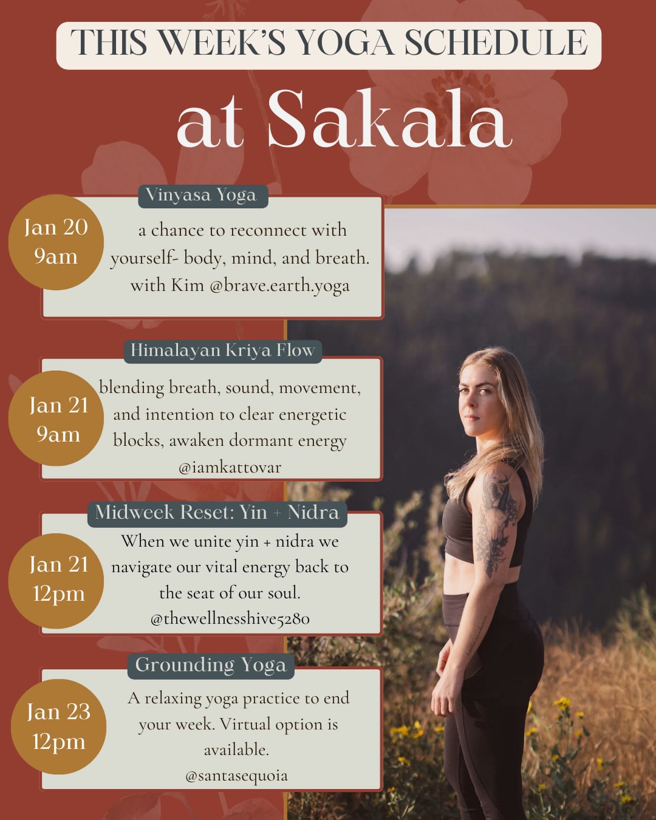 Come reset with us on the yoga mat this week 🧘♂️
A thoughtfully curated lineup of low price classes 🤯 to support movement, breath, grounding, and nervous system care.
From vinyasa and kriya flow to yin, nidra, and grounding practices- there’s space to meet yourself exactly where you are.
✨ Check the slides for class details + click the yoga link in bio to join us 🫶
#denveryoga #denveryogacommunity #denverevents #denveryogaevents #sakaladenver