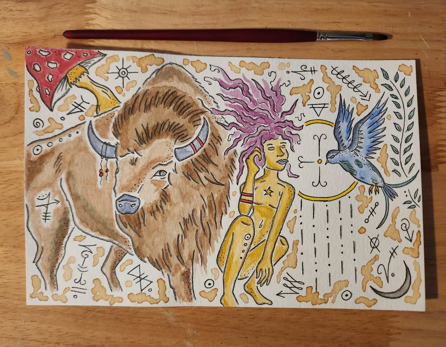 "Spirit Guides: New Horizon." #art #staining #drawing #sketch #doodle #sketchbook #sketching #watercolor #artwork #artistsoninstagram