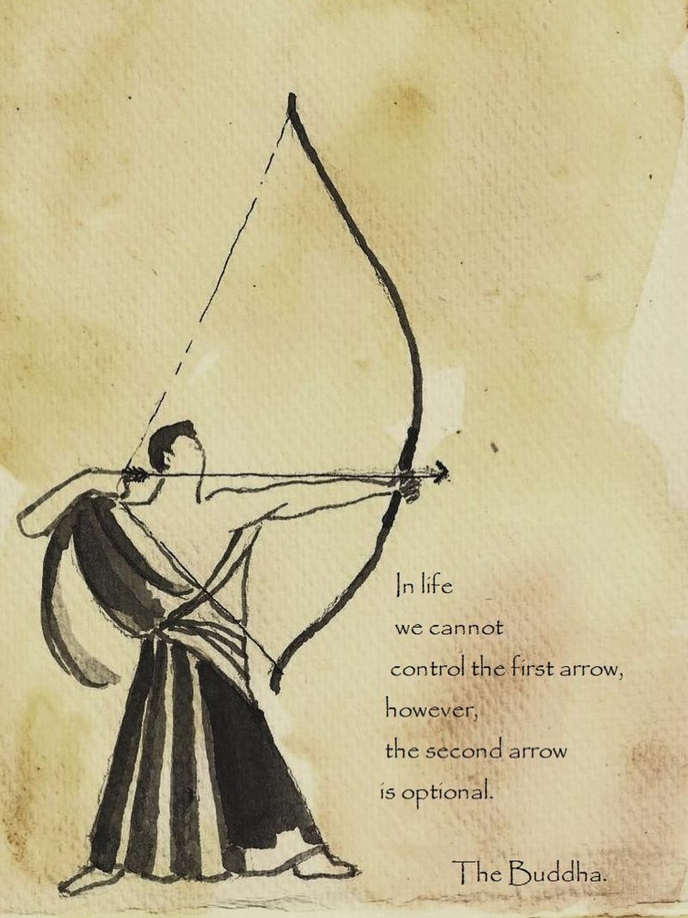 When we learn to control the second arrow, we take control of our suffering. #transpride🌈 #buddah #teaching #buddism #pride