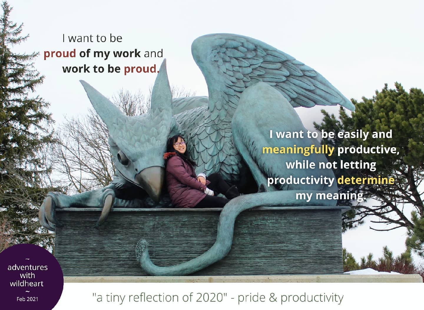 #Day5 🙆♀️ This week, I want to revisit some reflections I made earlier this year :') Today is on #pride and #productivity:
"I want to be proud of my work and work to be proud. I want to be easily and meaningfully productive, while not letting productivity determine my meaning." - meee ⚡
I much-too-often let my productivity determine how well my day went, or how worthy my time was spent. I know that my self-worth is not determined by my productivity, but it's so hard to detangle those two in my day-to-day life. When I don't get much work done, I start to feel useless and discouraged, which leads to a cycle that ends in a disheartened Vicky. Without active, intentional planning and sticking to my plans, it's so easy for me to start scrolling through my phone and lose track of my hours.
I also have a habit of not starting something because "there isn't a big-enough chunk of time" at that moment, even though realistically, I don't need hours of undisrupted time to do it and even 20 minutes of focus would've meant significant progress. For me, this is a constant struggle ahaha, anyone have any #tipsandtricks they can share? :'P
Despite all of this - I manage to be quite proud of my work. But it's not because I get a certain type of feedback - I do my work for #myself and myself only, first and foremost. 😌 It's not to satisfy a certain audience, it's not to please a certain crowd. It's me being proud of putting myself out there; being proud of my #courage in sharing my thoughts; and being proud of my #growth during this process. 🌟
🐾 Whatever you're doing - please be proud of yourself, and derive that pride from within :') Nobody has to tell you that your work is good for you to be proud of it! You can just be proud because you did your best and you poured your #heartandsoul into it. But if you need someone to tell you they're proud of you - well hey, I'm just a message away :')
-----------
One last #reflection tidbit comingggg 🐾
👉 Full post on my blog: "a fresh, new year" 🐮 (most of this post is new thoo 🙆♀️)
📷 meee, 2021