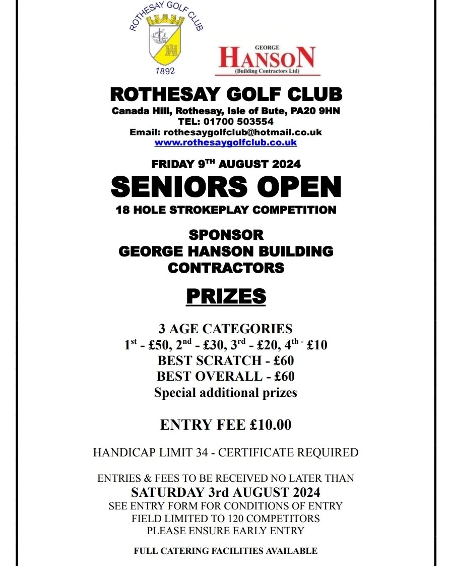 ********* SENIORS OPEN 2024 *********** CHECK WEBSITE FOR ENTRY FORM #golf #scottishgolf #seniorsgolf #openchampionship